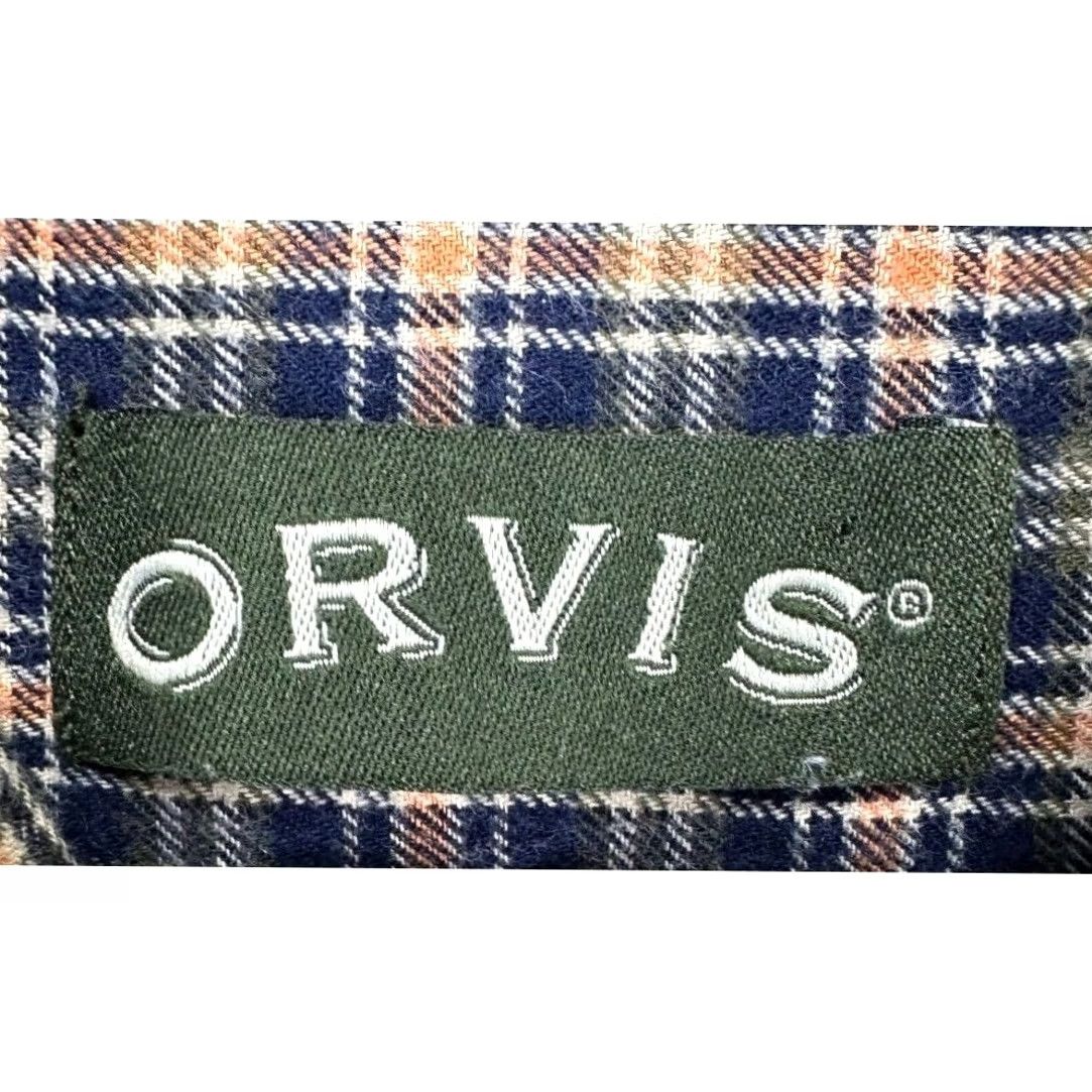 Orvis VINTAGE Orvis Shirt Mens Large Orange Multi Plaid Wool Blend Flannel Button-Down Size US L / EU 52-54 / 3 - 4 Thumbnail