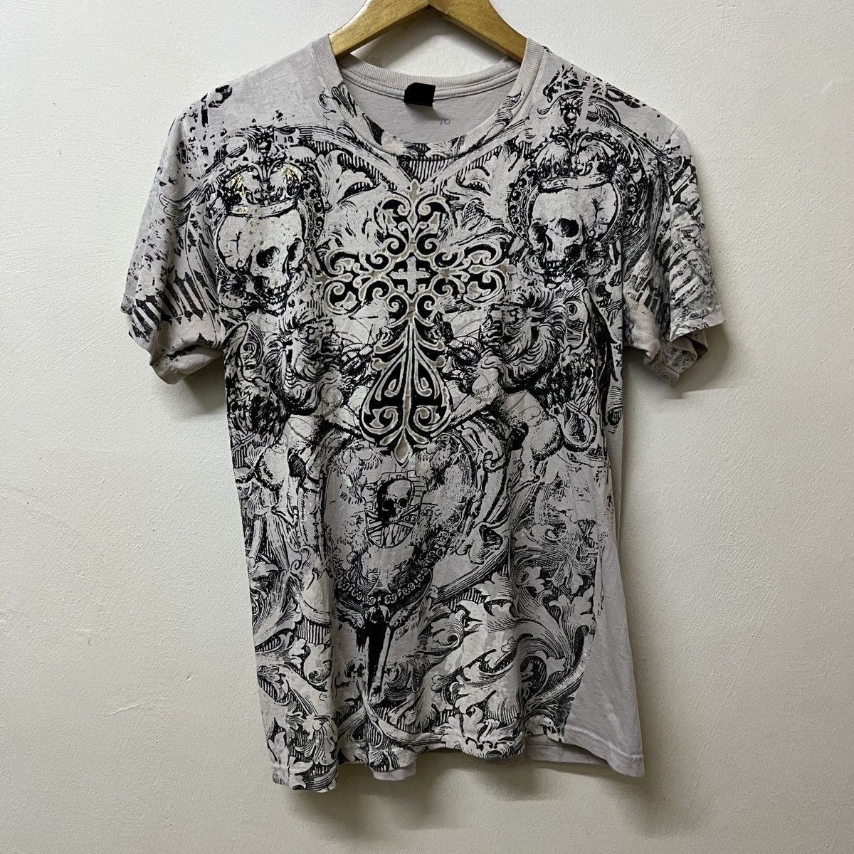 Triple 5 Soul Vintage Skull Y2k Fullprint T Shirt Size US S / EU 44-46 / 1 - 8 Thumbnail