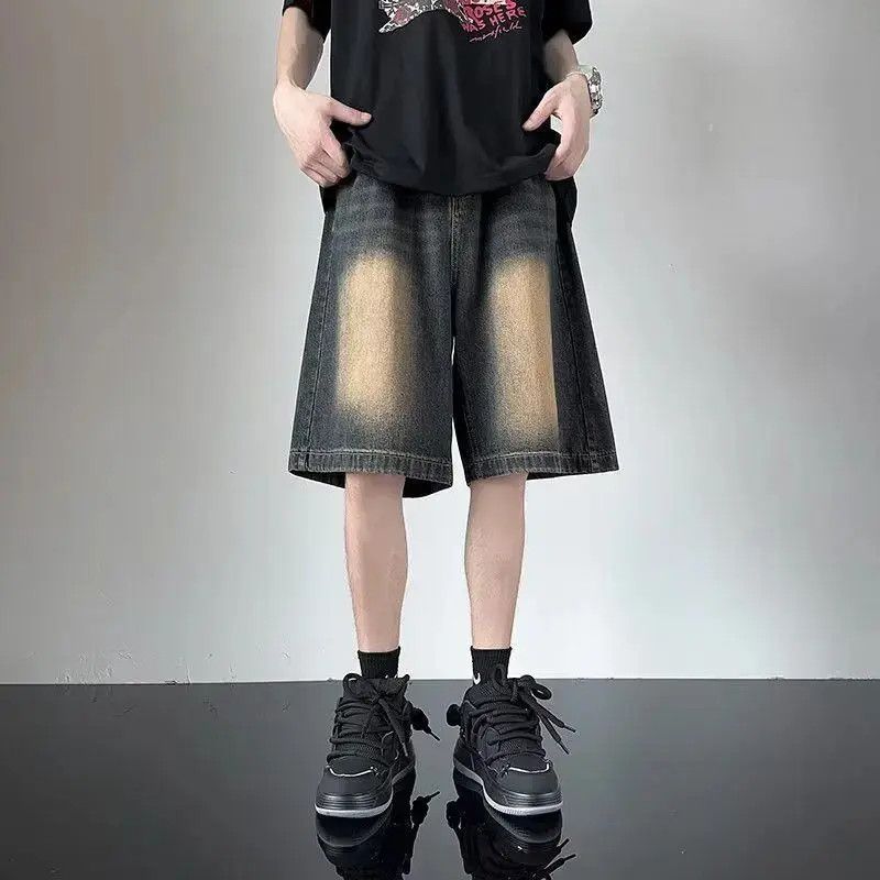 Japanese Brand Retro straight leg wide leg denim shorts Size US 32 / EU 48 - 3 Thumbnail