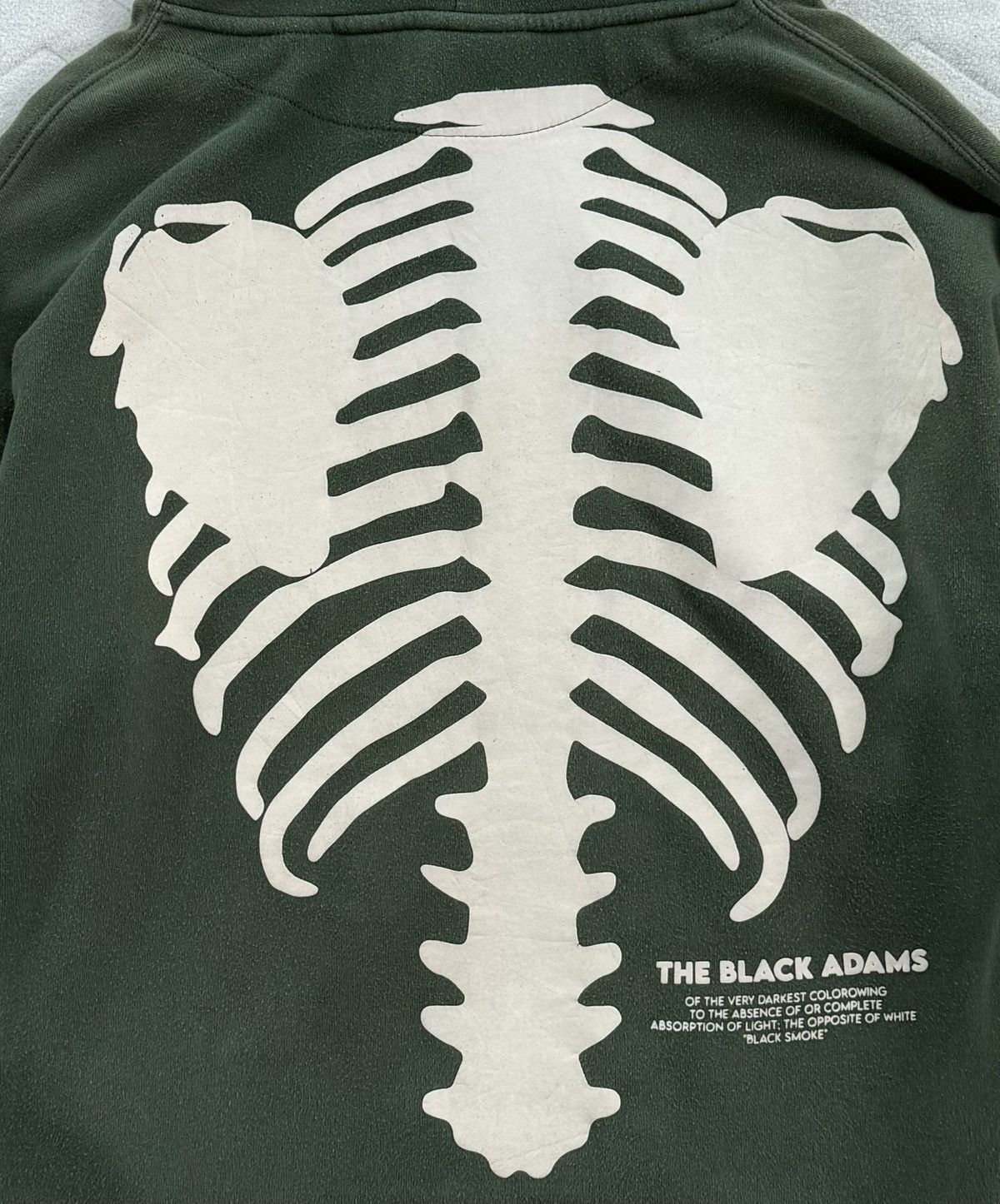 Japanese Brand The Black Adams Skeleton Back Print Hoodie Faded Streetwear Size US M / EU 48-50 / 2 - 2 Thumbnail