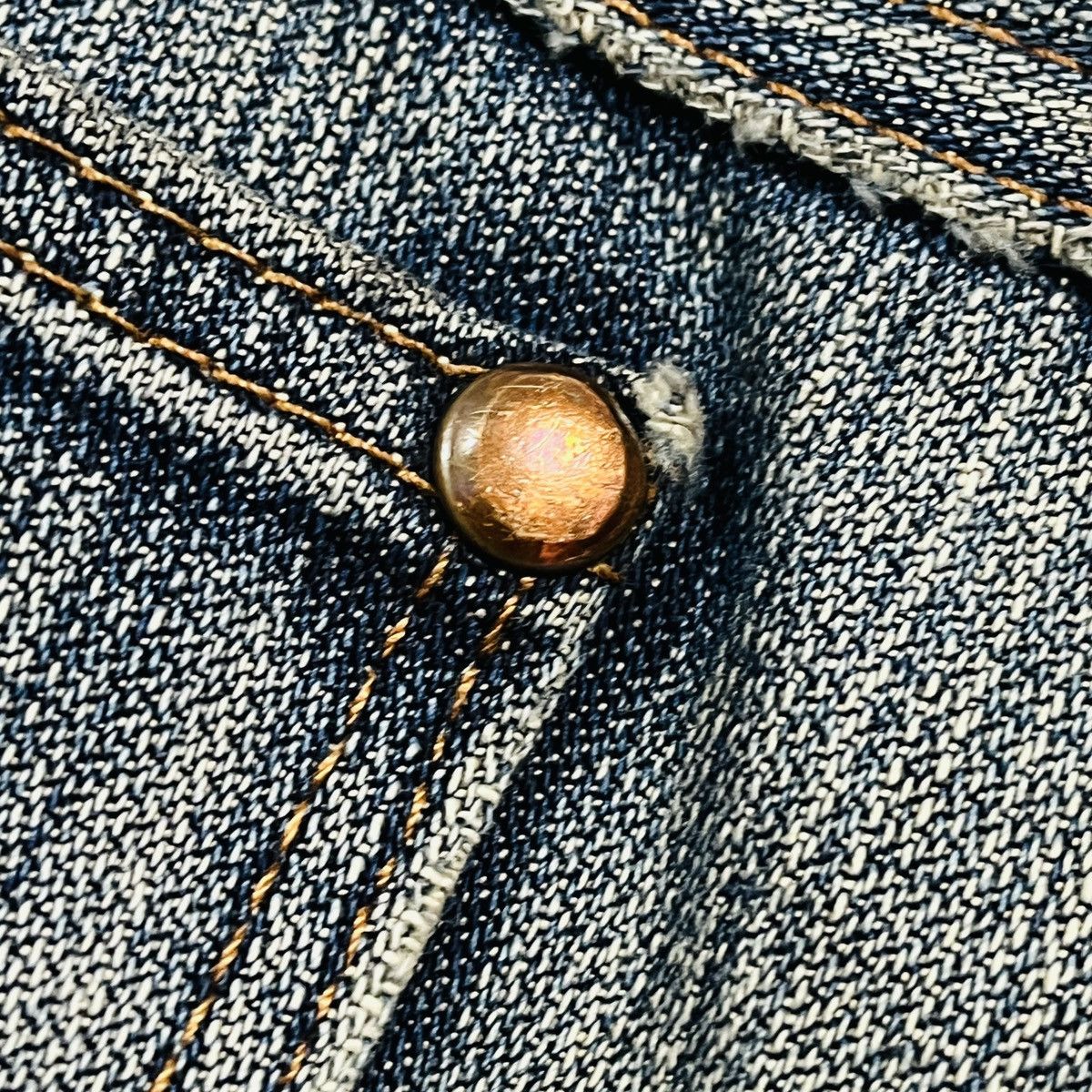 Japanese Brand Vintage Flared Wrangler Hidden Rivet Distressed Denim Jeans Size US 32 / EU 48 - 12 Thumbnail