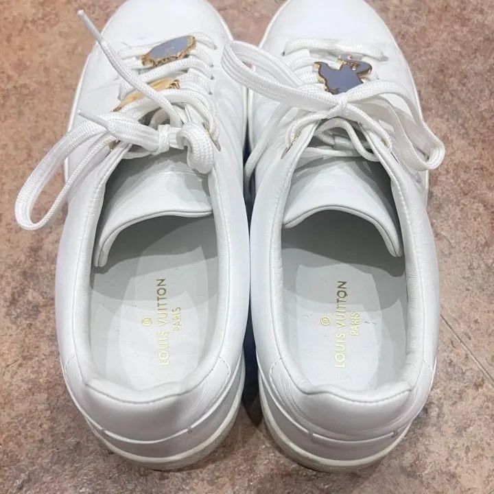 Louis Vuitton Louis Vuitton Cat Illustration White Sneakers -2508 Size US 6 / IT 36 - 3 Thumbnail