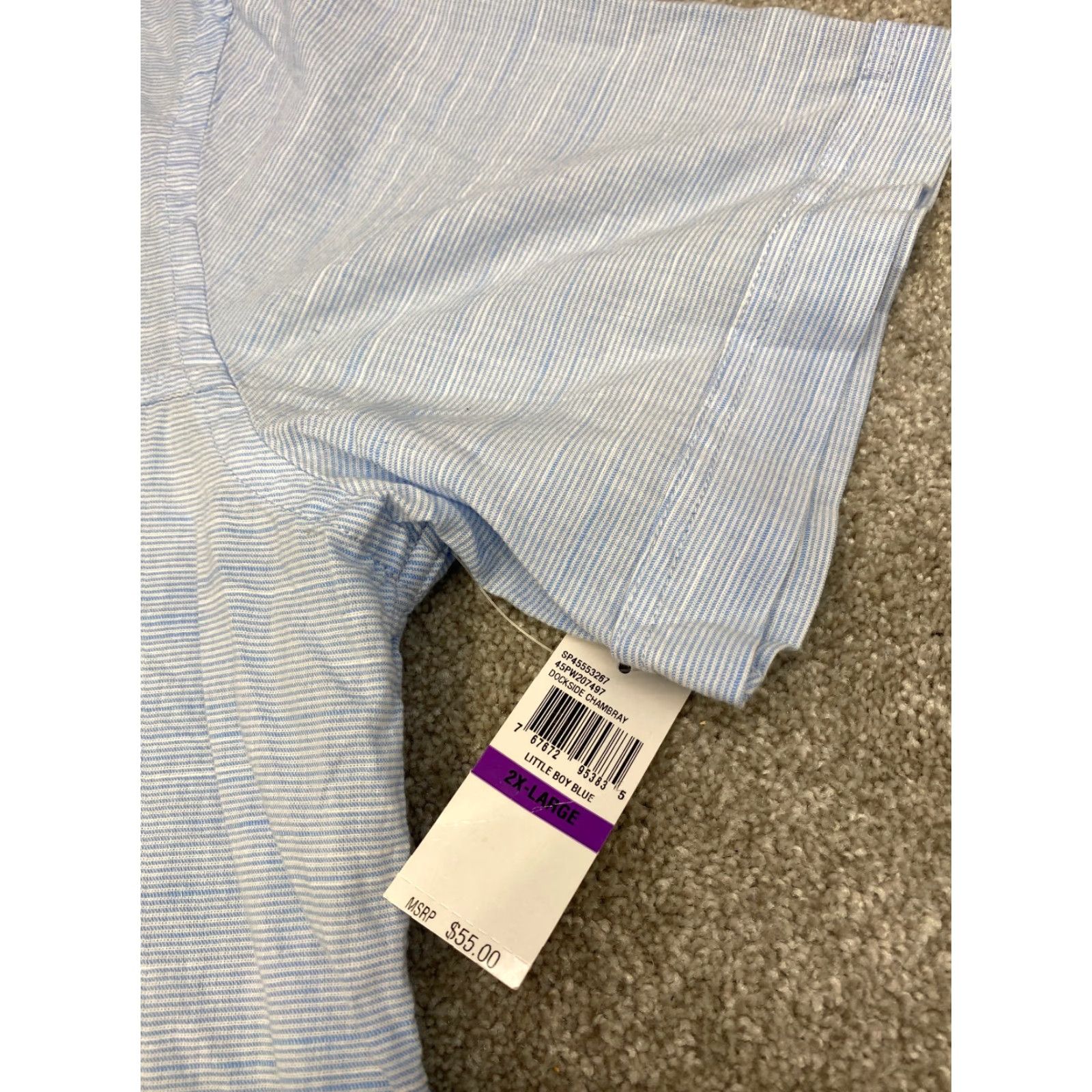 Izod VINTAGE Izod Saltwater Dockside Shirt 2XL Short Sleeve Button Up Blue Striped Men’s Shirt 6599 Size US XXL / EU 58 / 5 - 3 Thumbnail