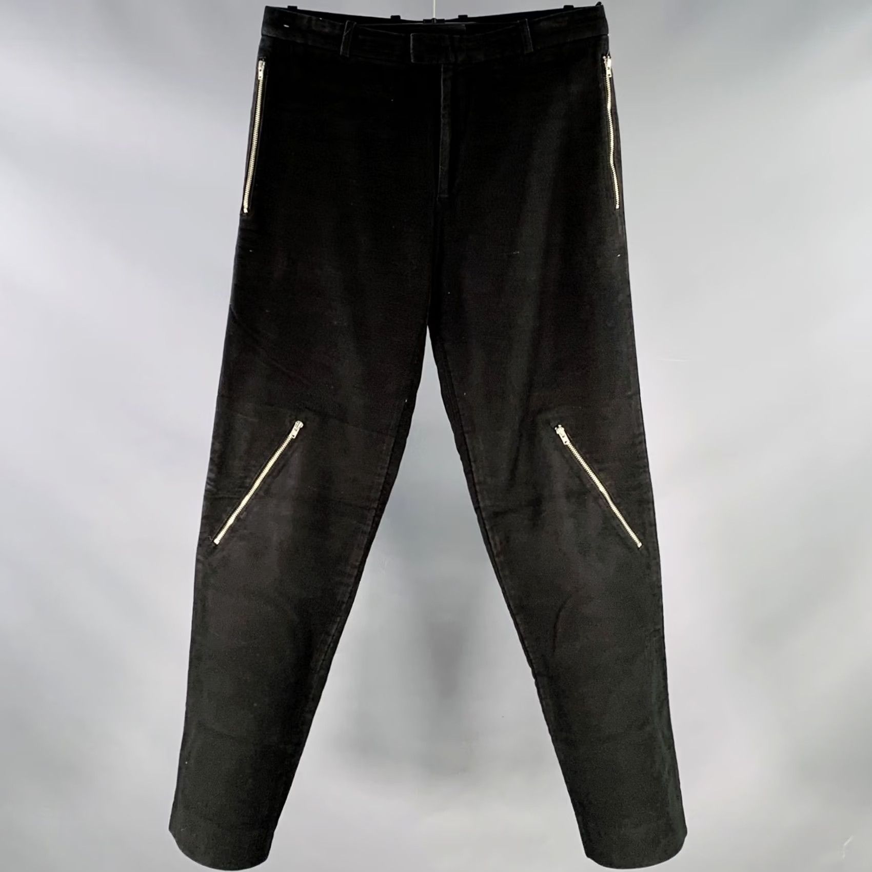 Vintage DIRK SCHONBERGER Pants Black Cotton Zip Pockets Tapered Casual 30 Mens Adult Inseam 29 Belgium Size US 30 / EU 46 - 2 Thumbnail
