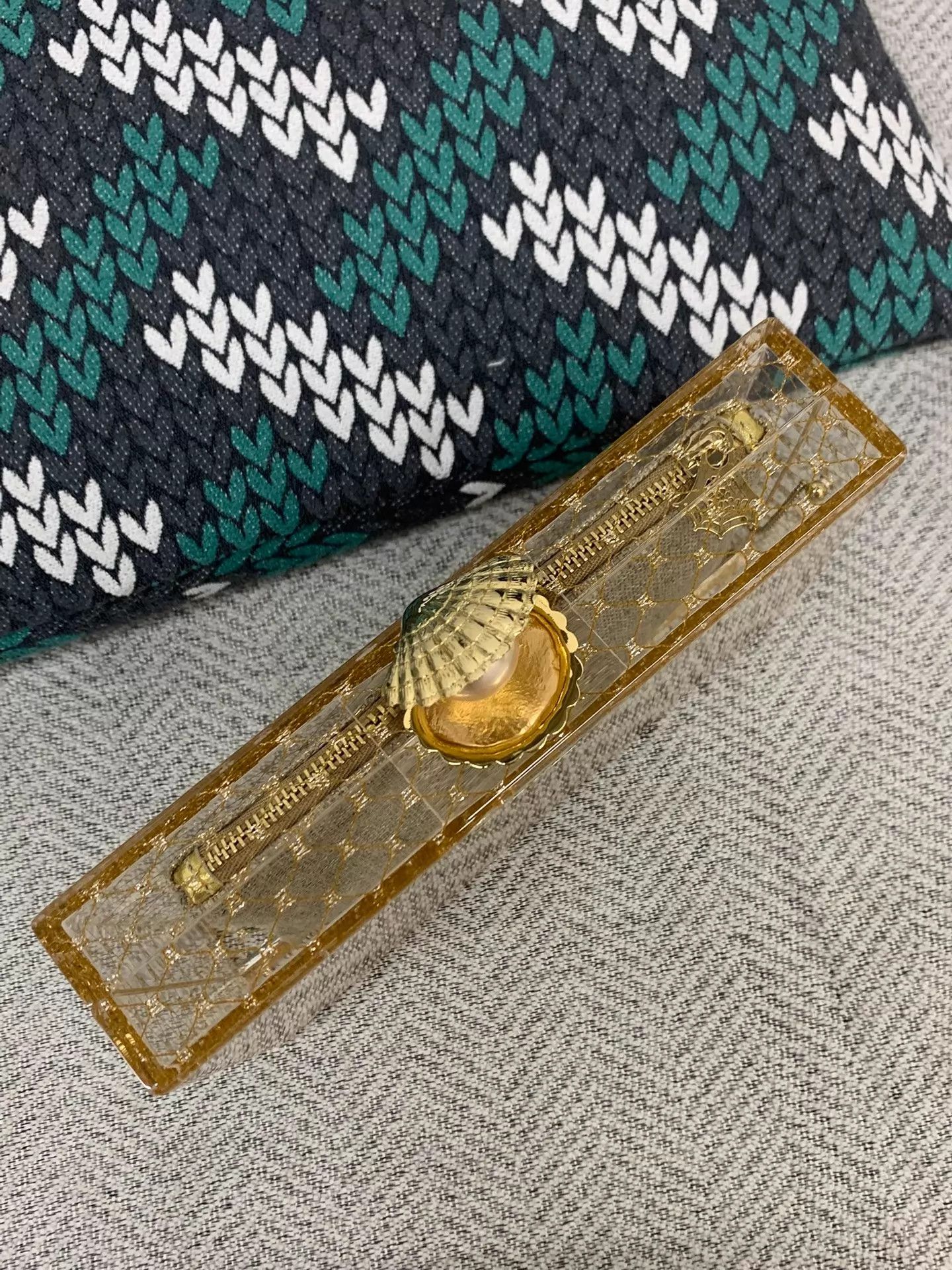 Charlotte Olympia Charlotte Olympia gold pearl acrylic box clutch 99NWT Size ONE SIZE - 2 Thumbnail