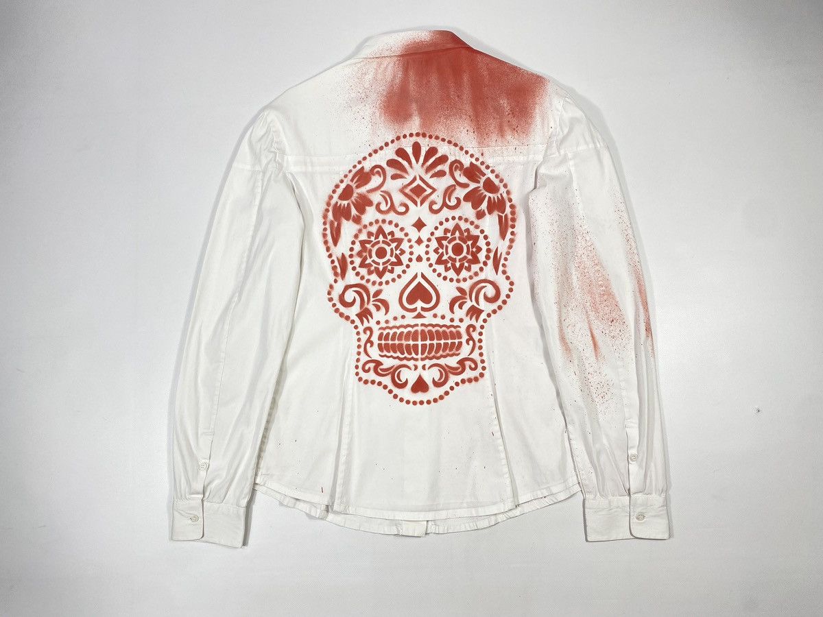 Prada 2007 Prada Custom Blood Stain Mexican Skull AvantGarde Shirt Size M / US 6-8 / IT 42-44 - 21 Thumbnail