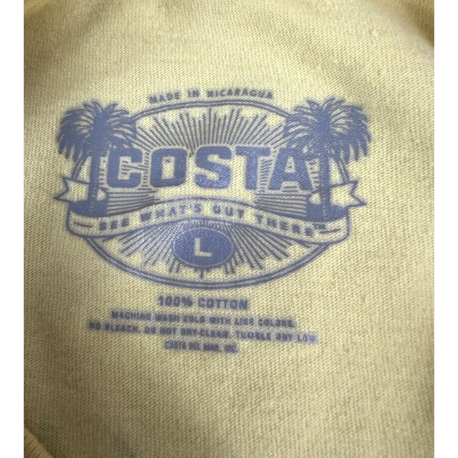 Costa Del Mar Costa Del Mar T-Shirt Fish Yellow 100% Cotton L Mens Short Sleeve Regular Size Large Size US L / EU 52-54 / 3 - 5 Thumbnail