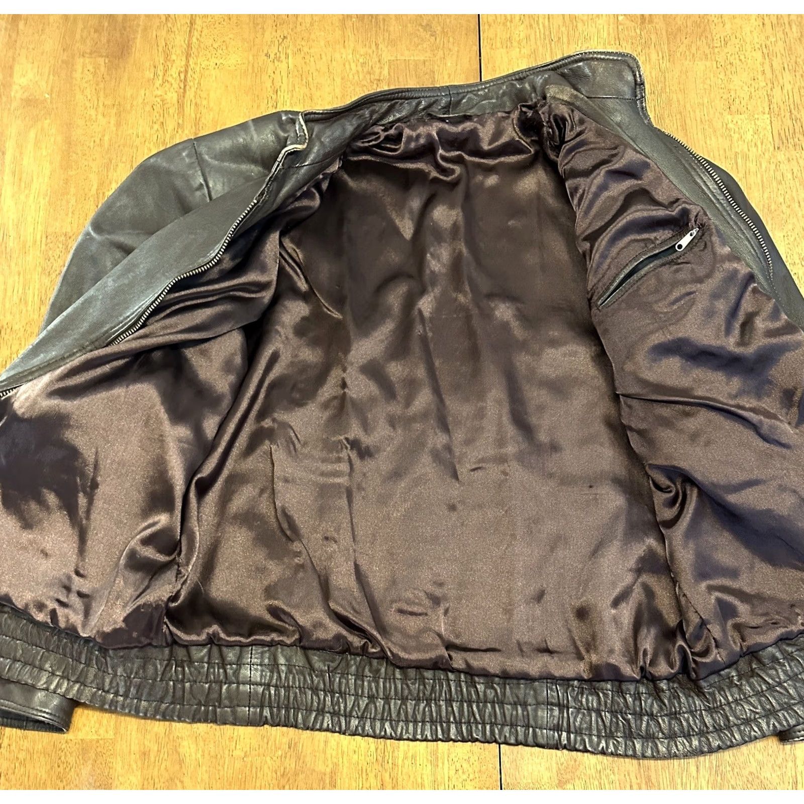 Vintage VINTAGE Unbranded 70s Leather Jacket L Brown Full Zip Motorcycle Classic Biker Mens Womens Size US L / EU 52-54 / 3 - 3 Thumbnail