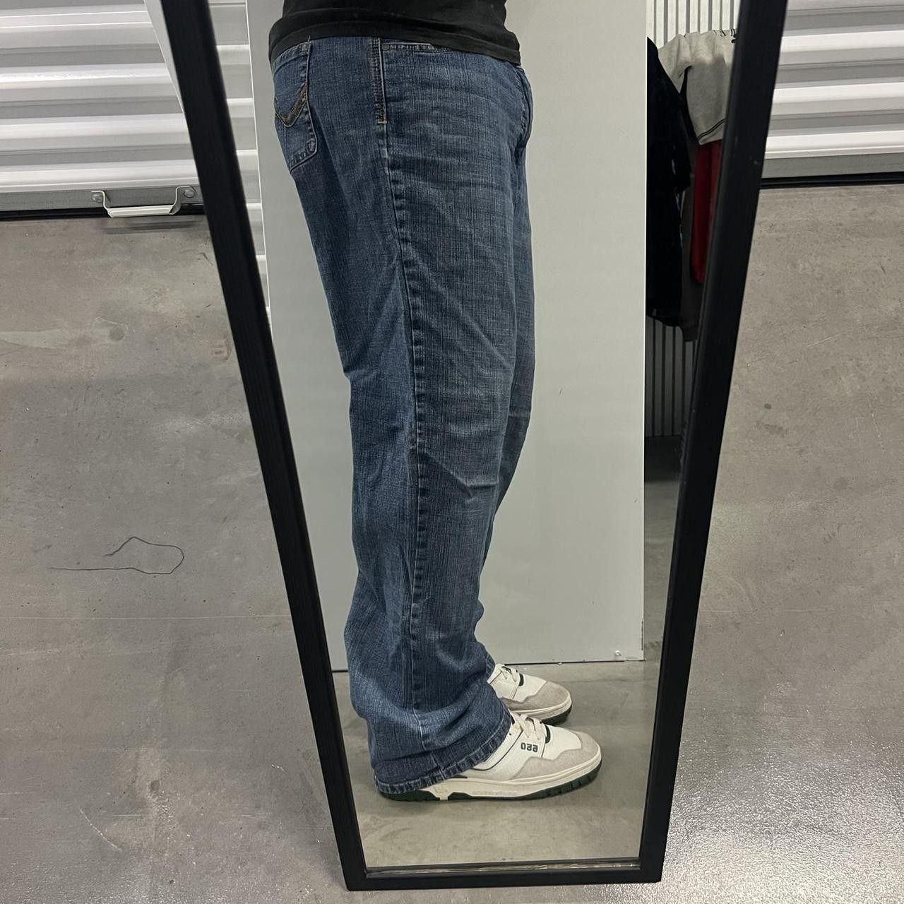 Japanese Brand × Vintage Vintage Y2K/2000s Wide Leg Blue Dark Wash Denim Jeans Size US 36 / EU 52 - 2 Thumbnail