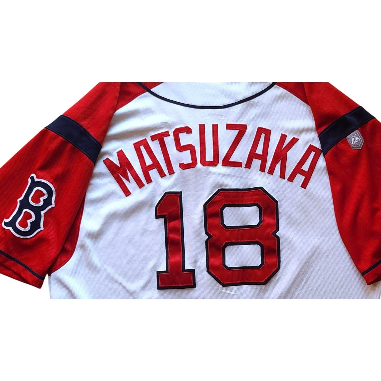 MLB × Majestic MATSUZAKA #18 Boston Red Sox 2000s Majestic jersey MLB vtg Size US XL / EU 56 / 4 - 5 Thumbnail