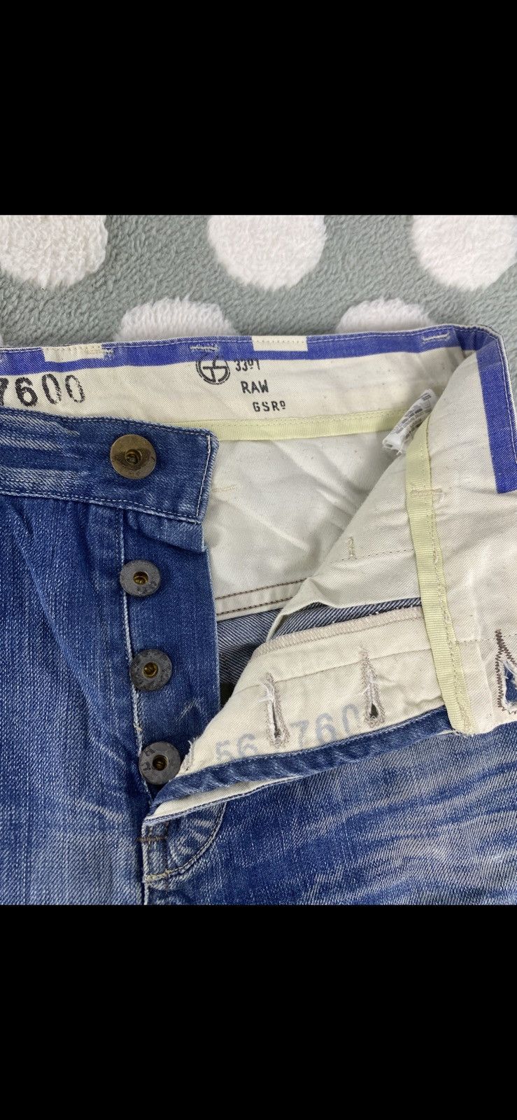 G-Star Vintage G Star Raw 3301 Steel Loose Tapered Button Fly Size US 29 - 7 Thumbnail