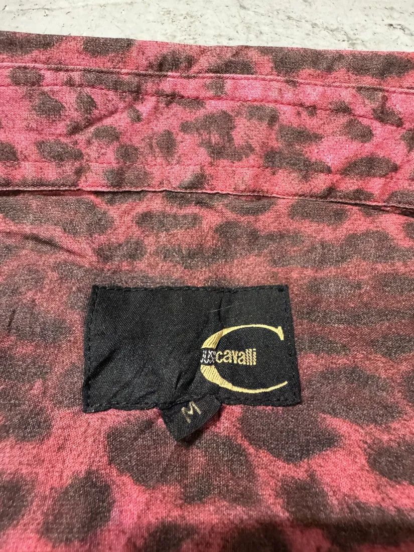 Just Cavalli × Vintage 2000s Cavalli Leopard Print Red Obscure Shirt Size US S / EU 44-46 / 1 - 8 Thumbnail