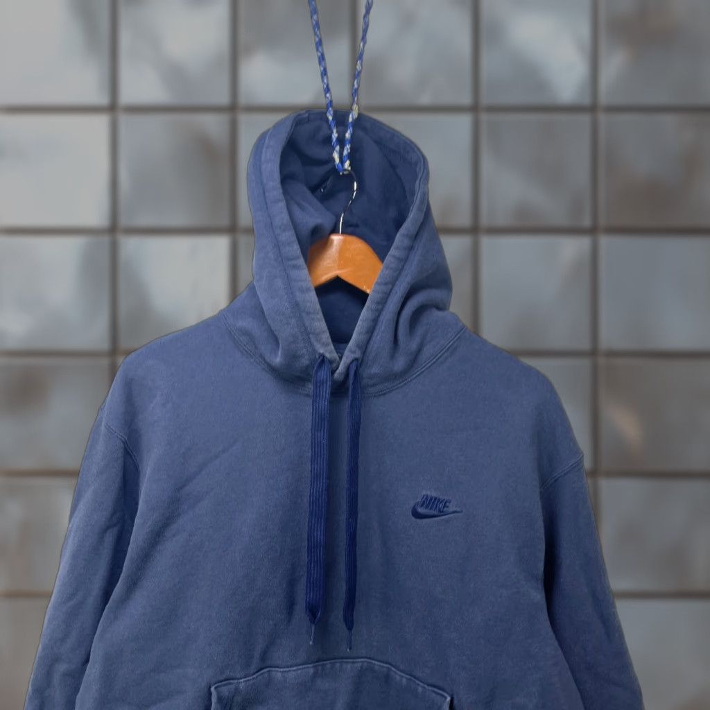 Nike VINTAGE Nike Hooded Swoosh Y2K Hoodie Blue XL Mens Size US XL / EU 56 / 4 - 1 Thumbnail