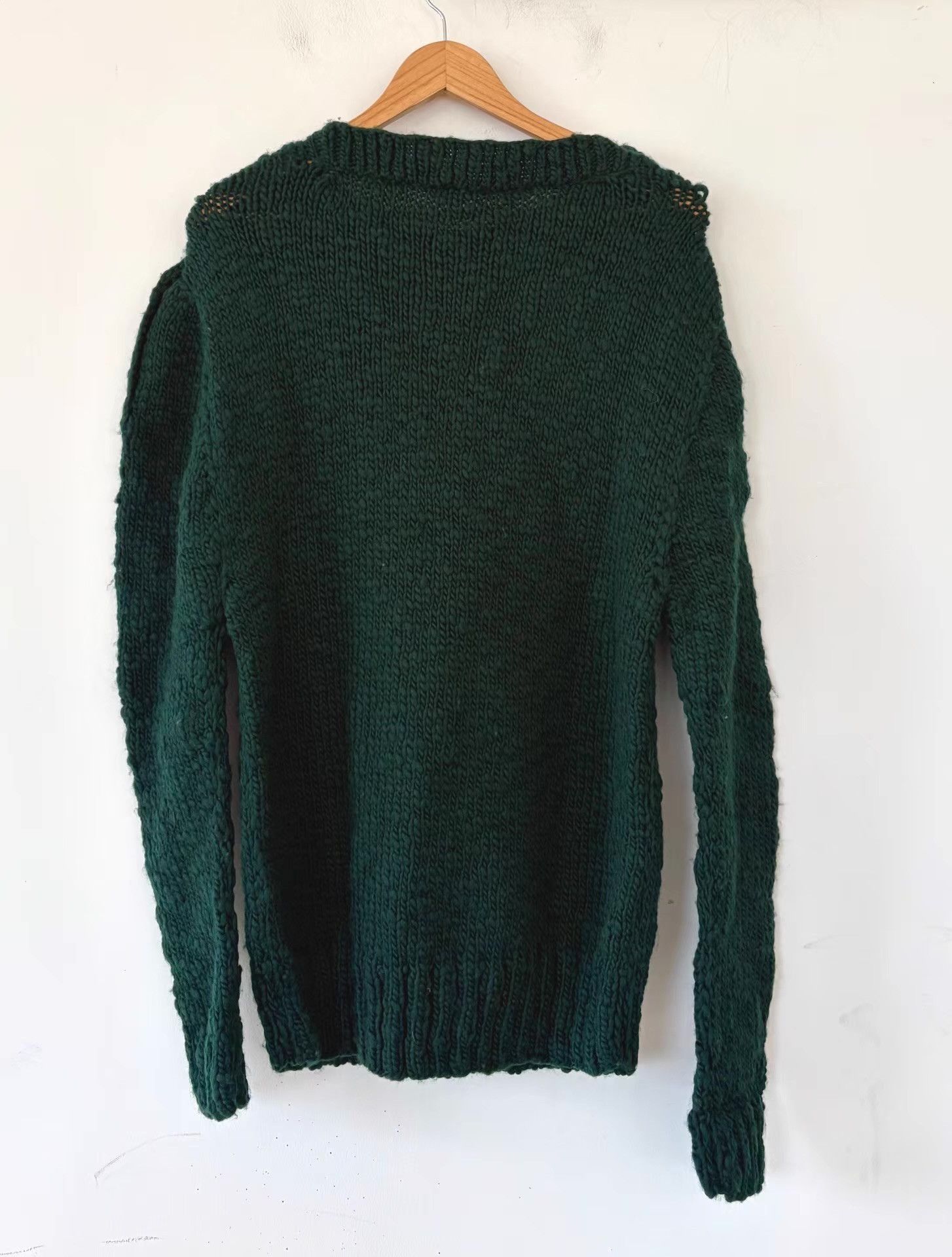 Ann Demeulemeester Green Long Sleeve Knit Sweater with Button Shoulders Size US XXS / EU 40 - 7 Thumbnail
