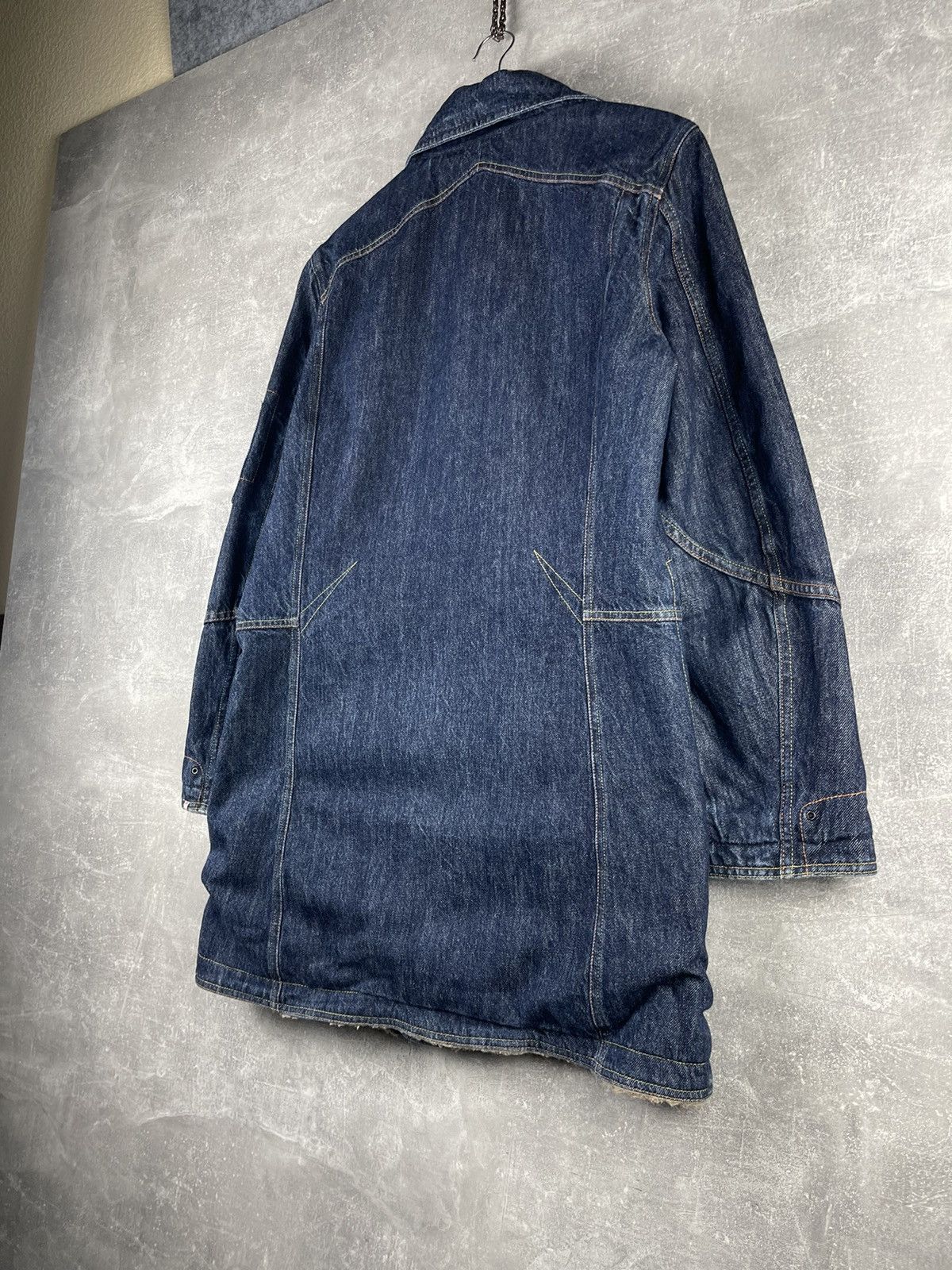 Diesel DIESEL Vintage 00s Avant Grade Sherpa Lined Heavy Denim Coat Size US S / EU 44-46 / 1 - 8 Thumbnail