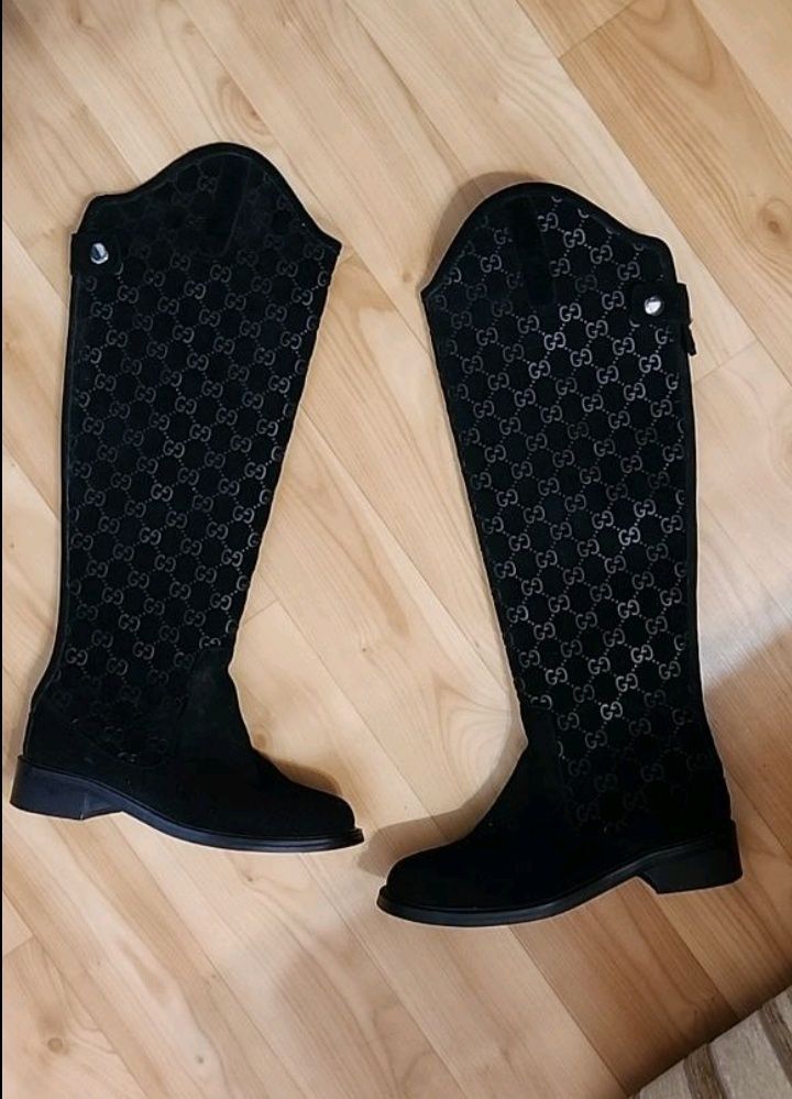 Gucci Gucci Velour Leather Boots Size US 7 / IT 37 - 1 Thumbnail