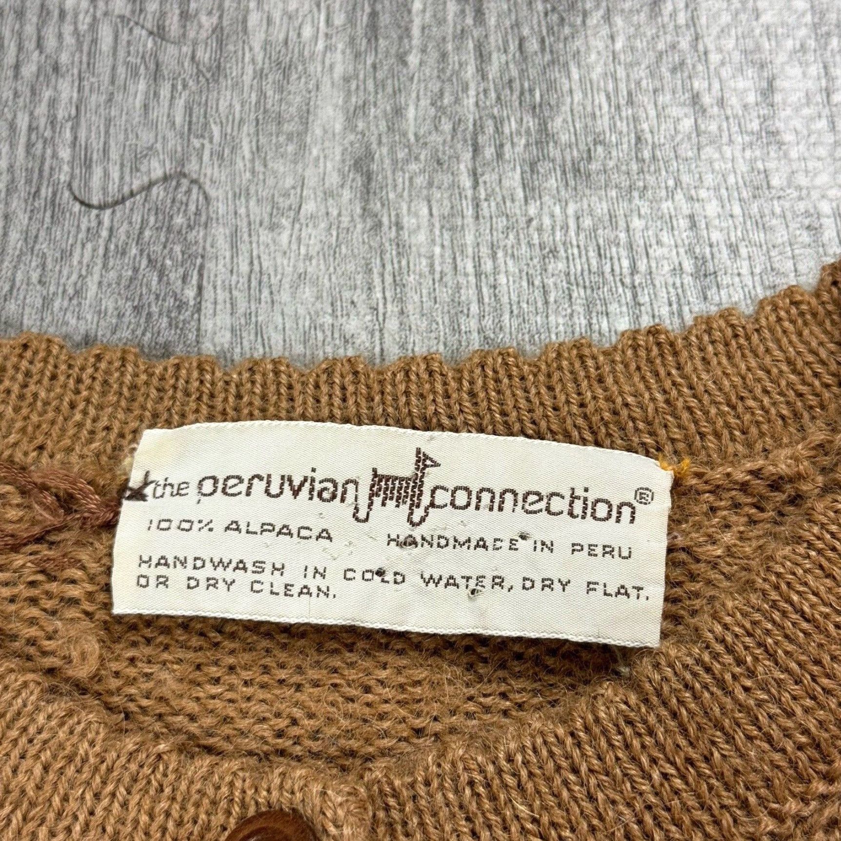 Vintage VINTAGE Peruvian Connection 100% Alpaca Wool Cardigan Sweater M Brown Pockets Long Sleeve Womens Size M / US 6-8 / IT 42-44 - 5 Thumbnail