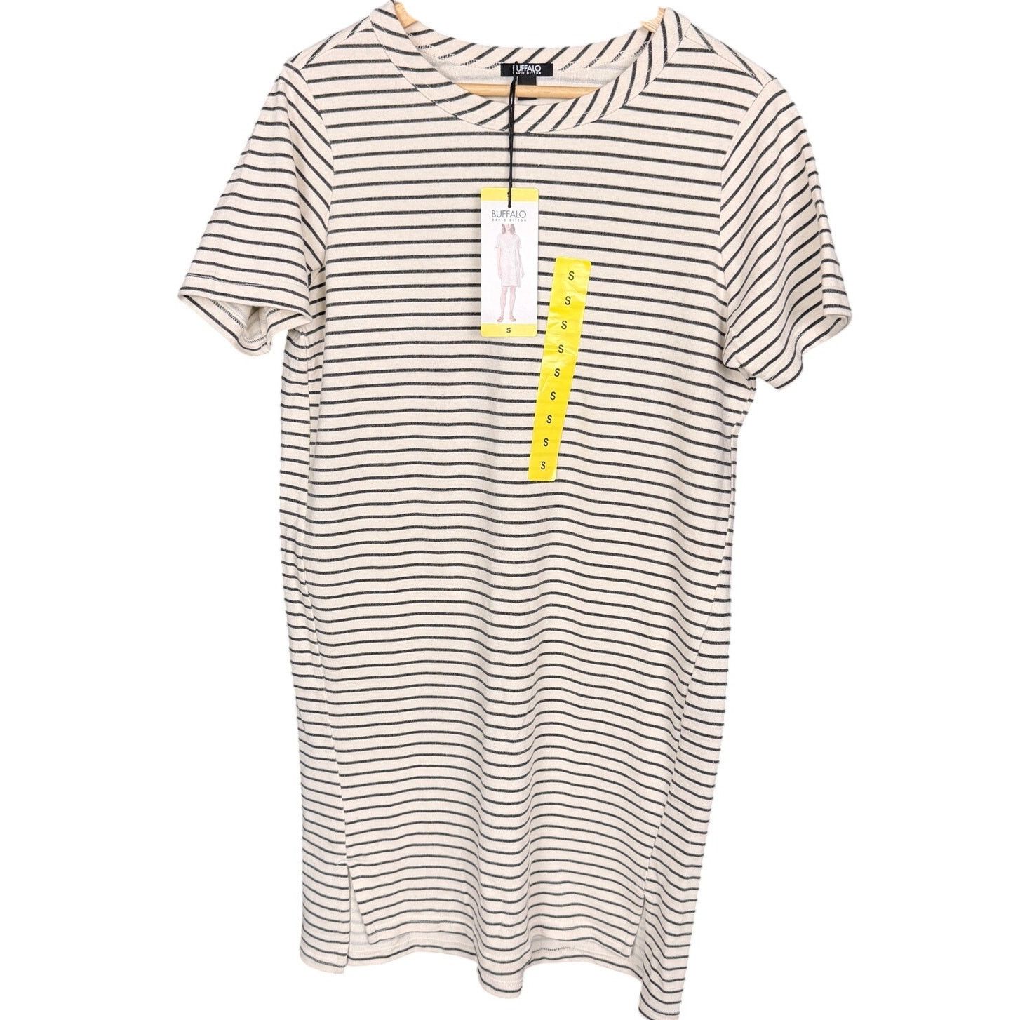 Buffalo David Bitton Buffalo David Bitton Black & White Striped Shirt Dress NWT Size S / US 4 / IT 40 - 1 Thumbnail