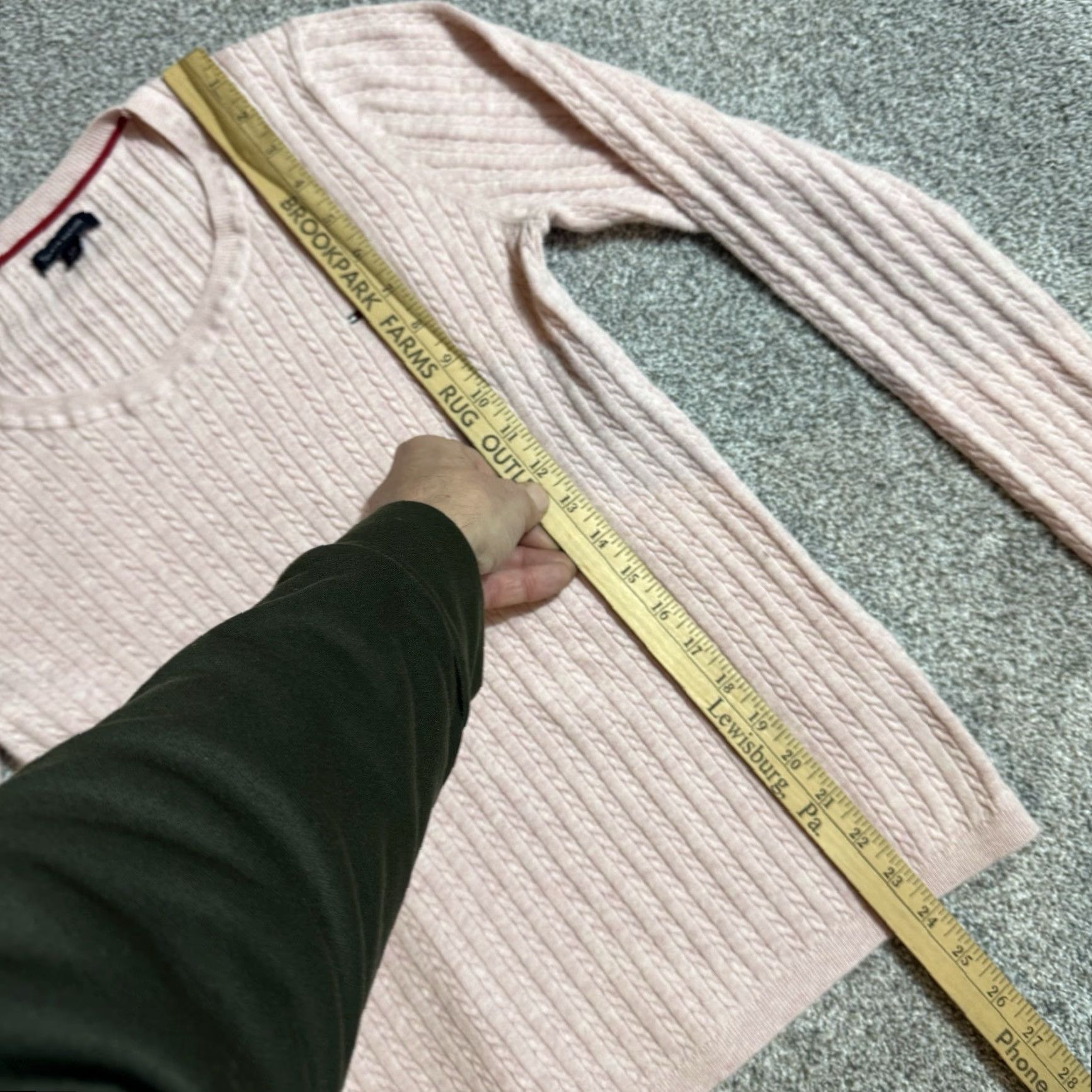 Tommy Hilfiger Tommy Hilfiger Sweater Women Large Cable-Knit Preppy Academia Chic Classic Pink 100% Cotton Pullover Regular Knit Lightweight Logo Embroidered Size L / US 10 / IT 46 - 2 Thumbnail