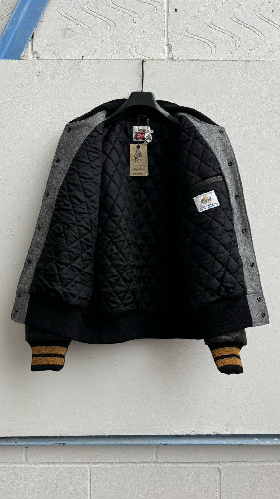 Palace Palace x Stella Artois Wool Stadium Jacket In Grey & Black Size US XL / EU 56 / 4 - 4 Thumbnail