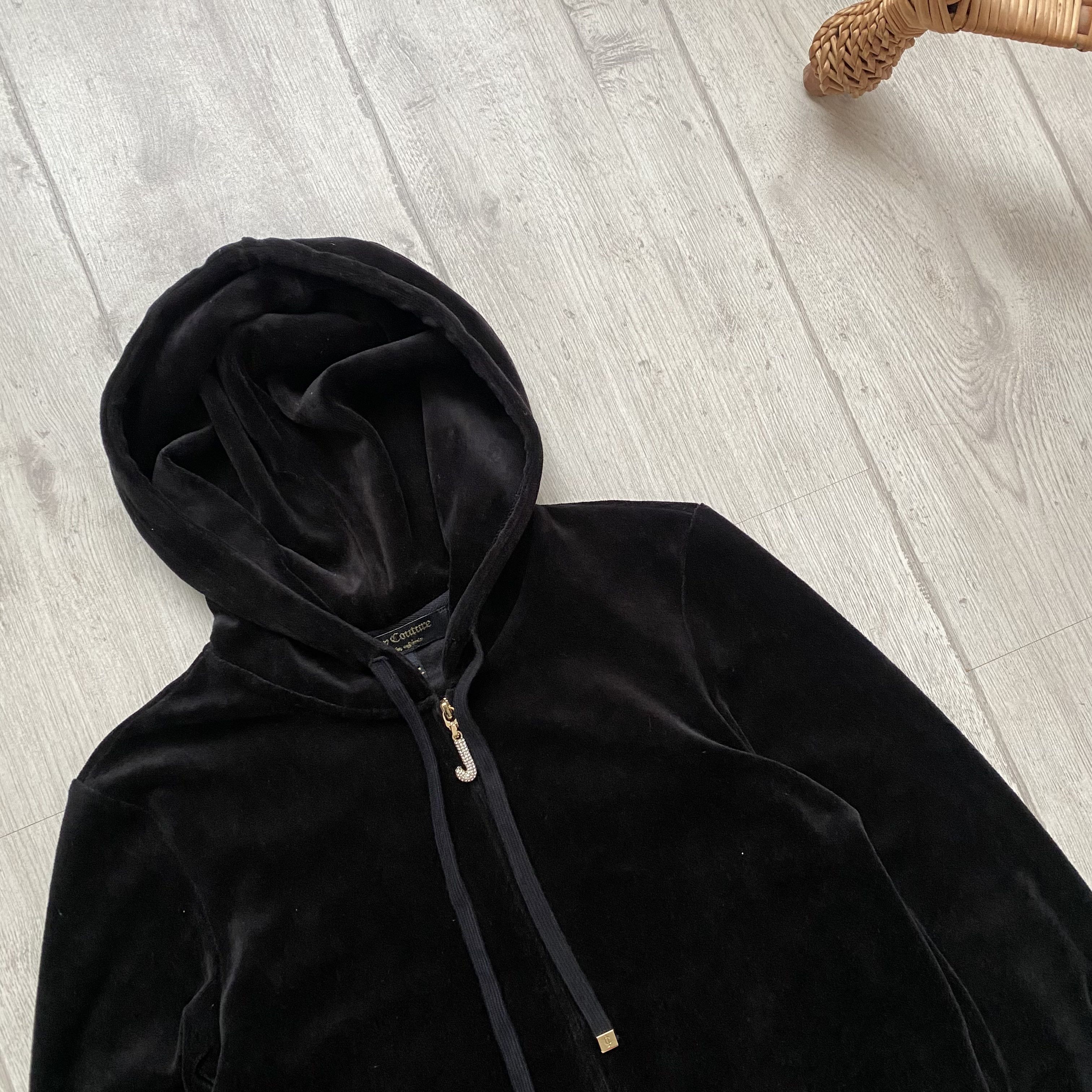 Juicy Couture 🖤 Vintage 00’s Juicy Couture Velour Diamond Zip Hoodie Y2K Size M / US 6-8 / IT 42-44 - 4 Thumbnail