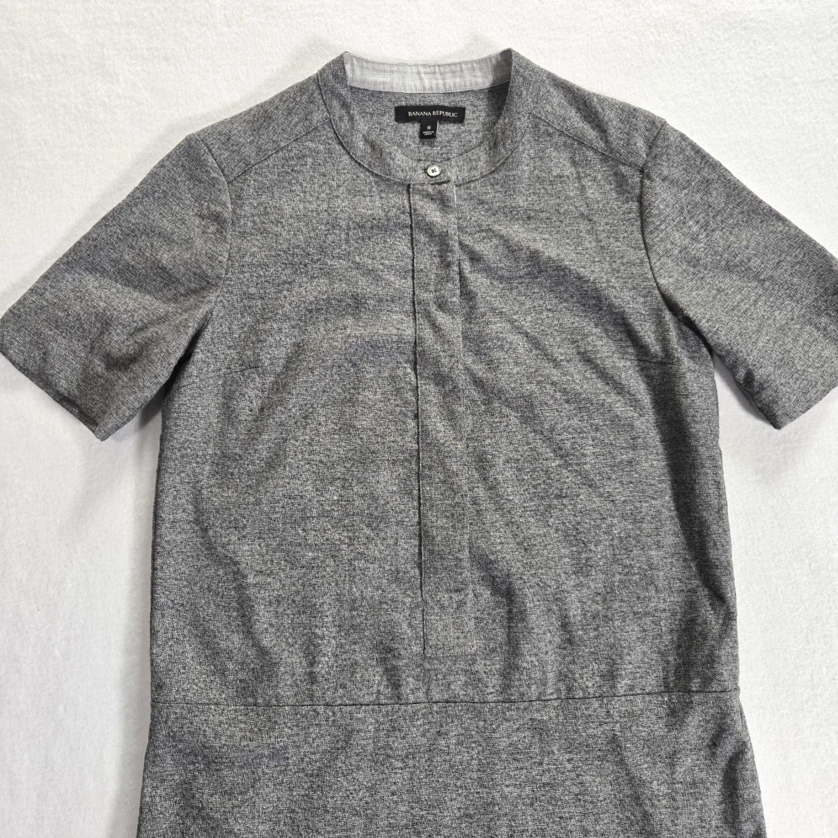 Banana Republic Banana Republic Shirt Dress Womens Size 0 Heather Gray Short Sleeve Pockets Button Size XS / US 0-2 / IT 36-38 - 6 Thumbnail