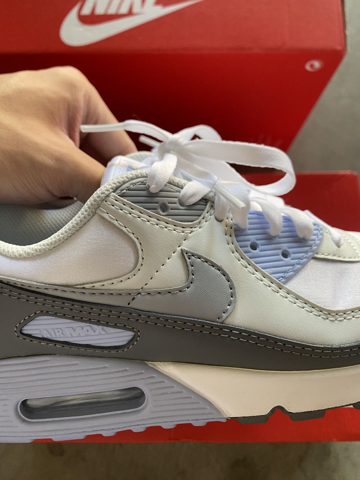 Nike Nike Air Max 90 White Wolf Grey Photon Dust Size US 6.5 / EU 39-40 - 5 Thumbnail