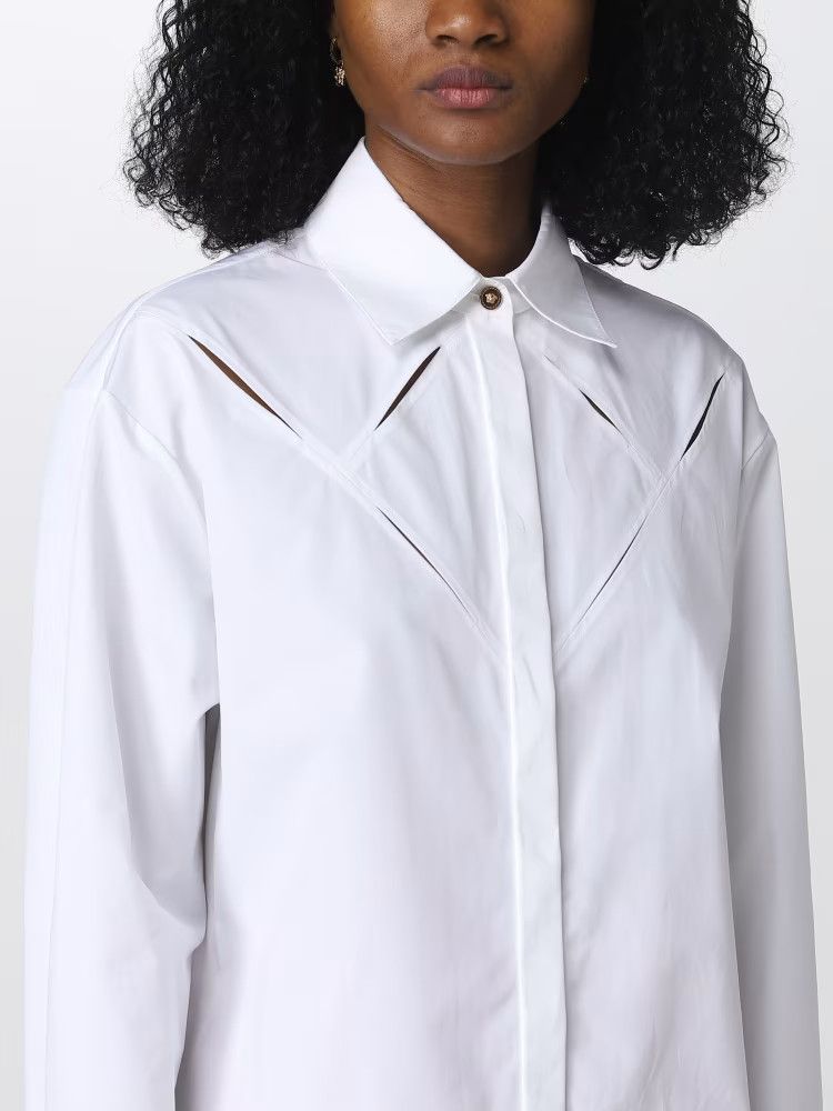 Versace o1y0226 Solid Color Shirt in White Size XS / US 0-2 / IT 36-38 - 5 Thumbnail
