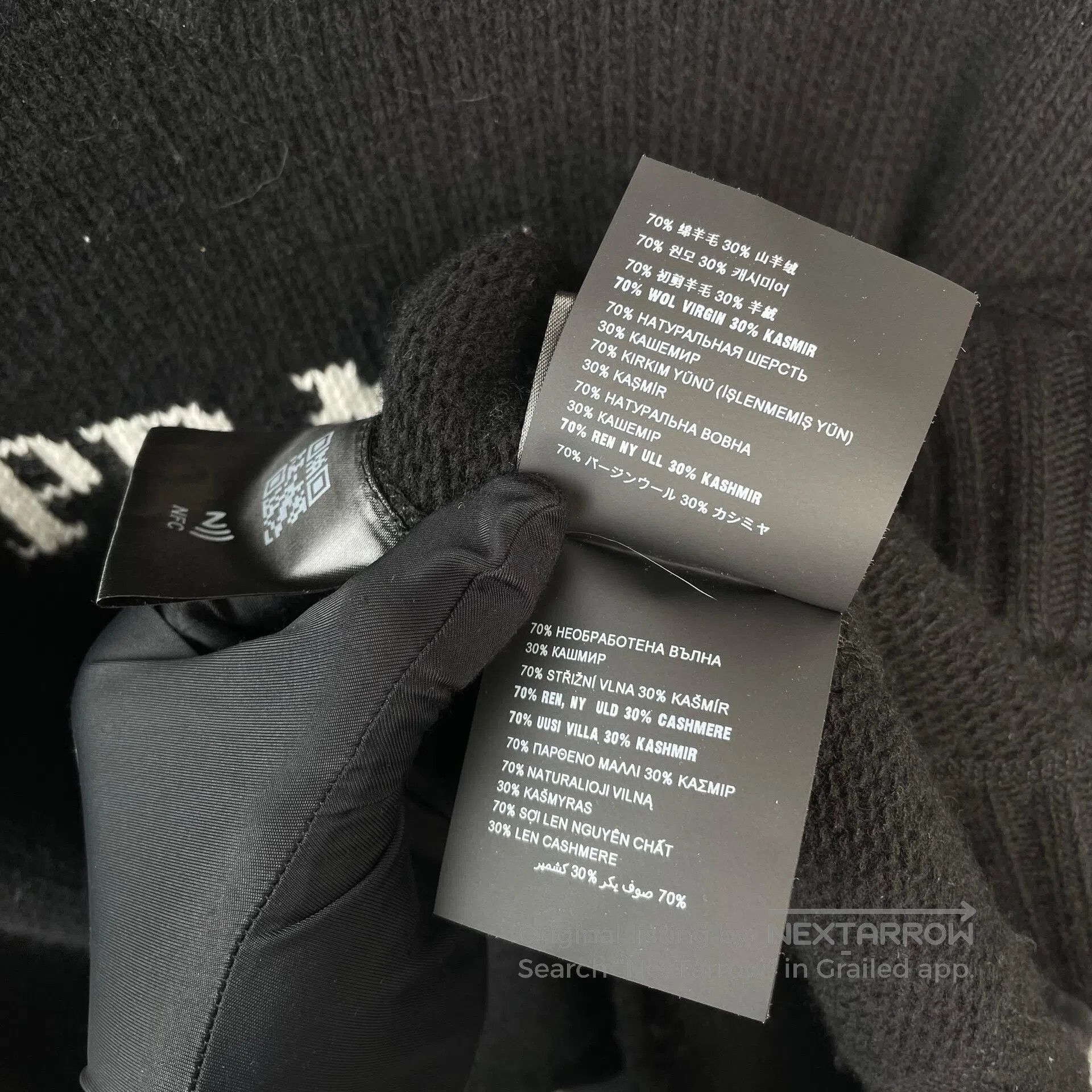 Prada Prada Black Letter Logo Knit Round Neck Sweater Top| Size US M / EU 48-50 / 2 - 5 Thumbnail