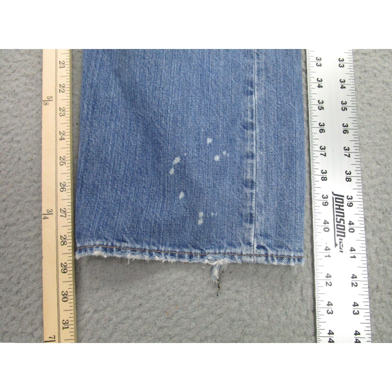 Polo Ralph Lauren VINTAGE Polo Ralph Lauren Jeans Mens 38x30 Light Blue Distressed Paint Repair Straight Relaxed Size US M / EU 48-50 / 2 - 2 Thumbnail