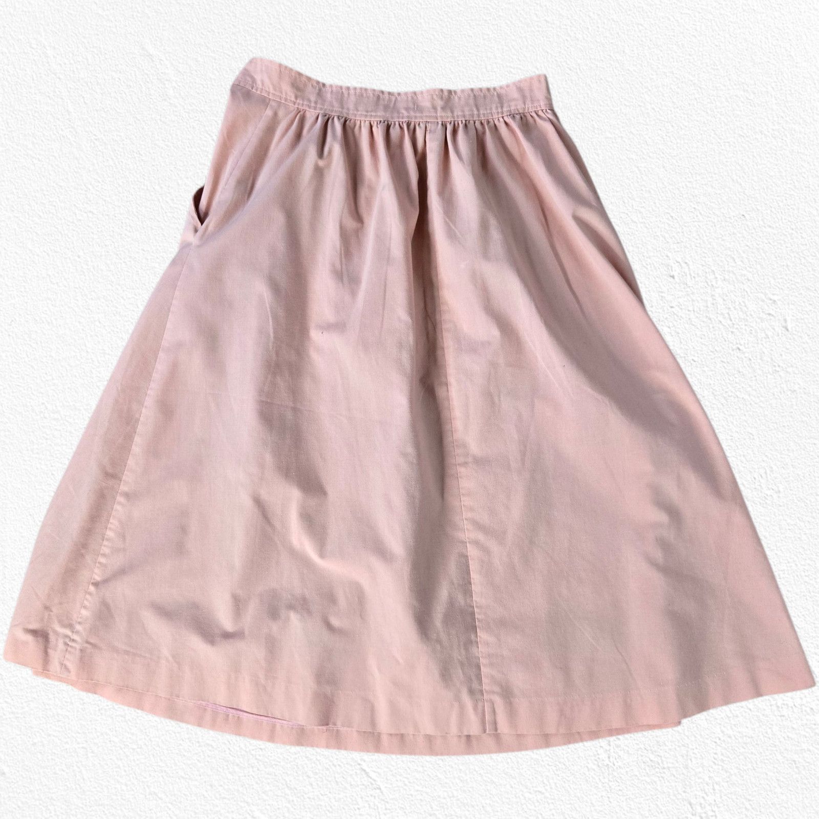 Vintage 1970s Powder Pink USA Union Made A-Line Midi Skirt Size 10 Size 32" / US 10 / IT 46 - 14 Thumbnail