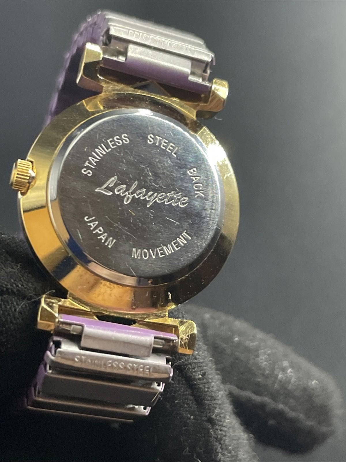 Lafayette 148 Lafayette Quartz Watch MOP Dial Purple Band & New Batt Size ONE SIZE - 7 Thumbnail