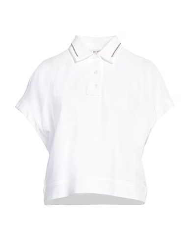 Brunello Cucinelli o1w1db10825 Polo T-Shirt in White Size L / US 10 / IT 46 - 1 Thumbnail
