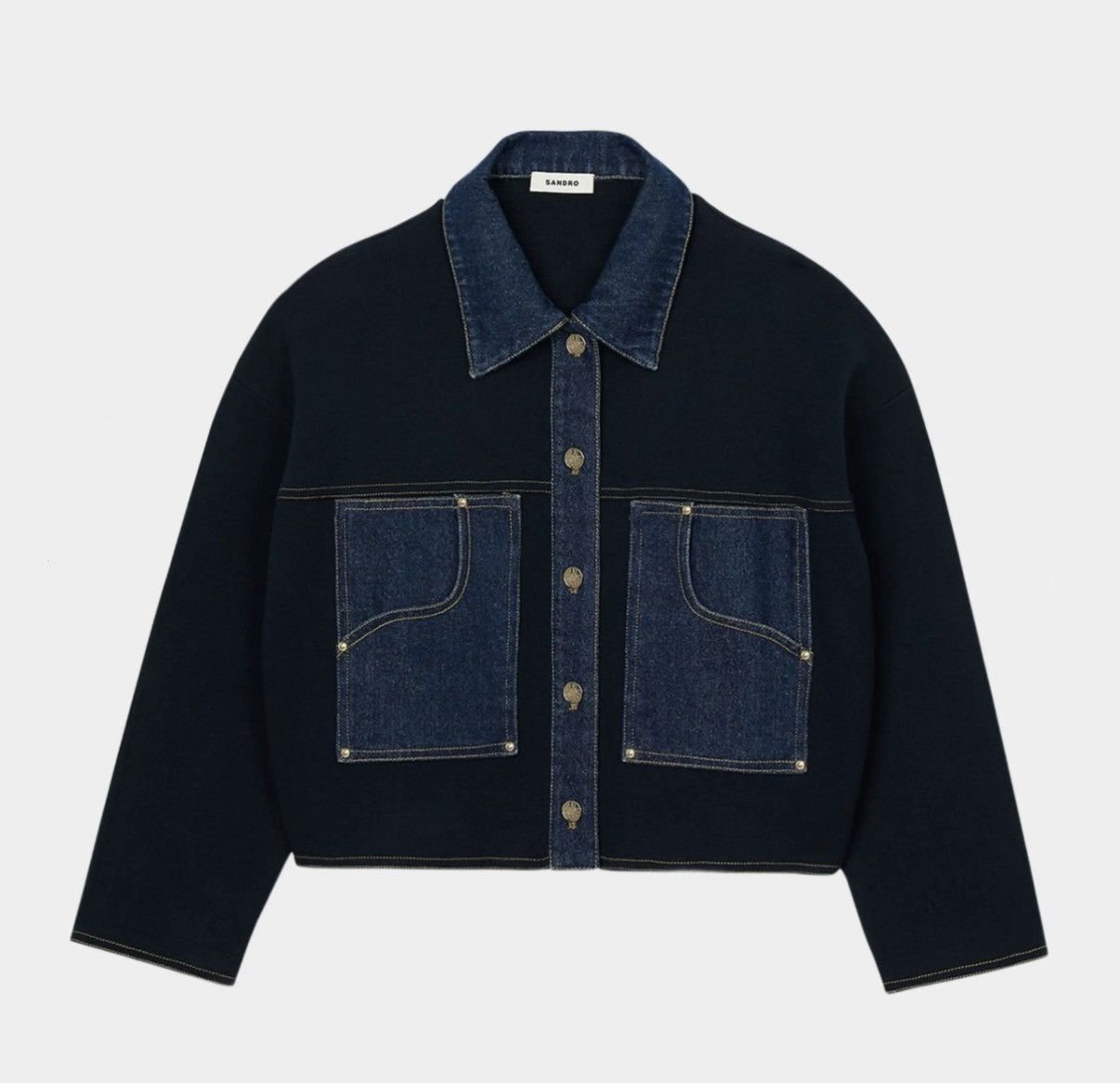 Sandro Sandro Granville Denim Cardigan Size XS / US 0-2 / IT 36-38 - 1 Thumbnail