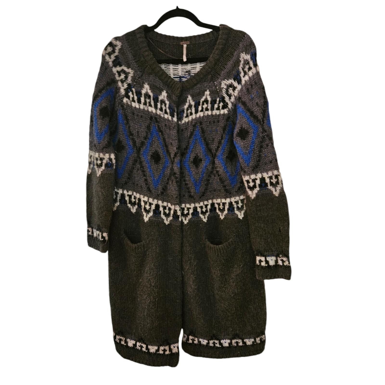 Free People Free People Nordic-Inspired Knit Cardigan Sweater-Size M Size S / US 4 / IT 40 - 1 Thumbnail