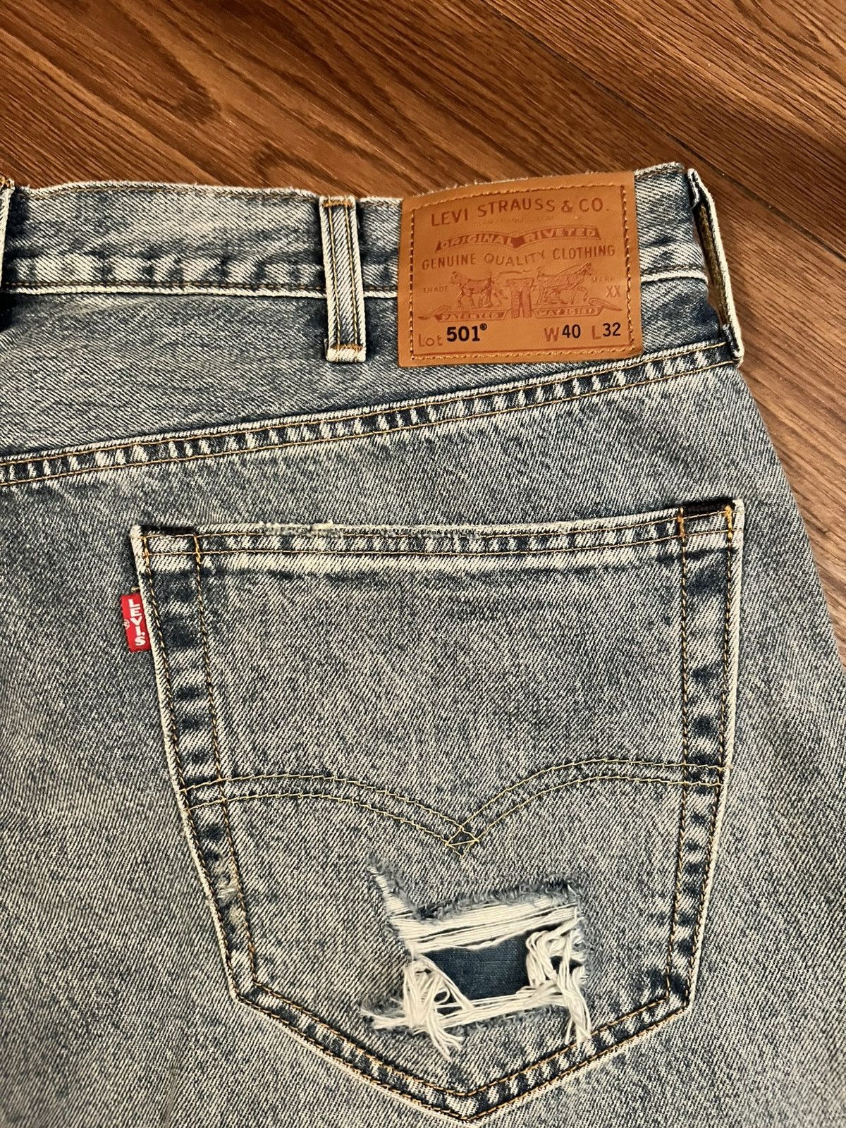 Levi's Levi 501 Selvedge distressed denim Size US 40 / EU 56 - 5 Thumbnail