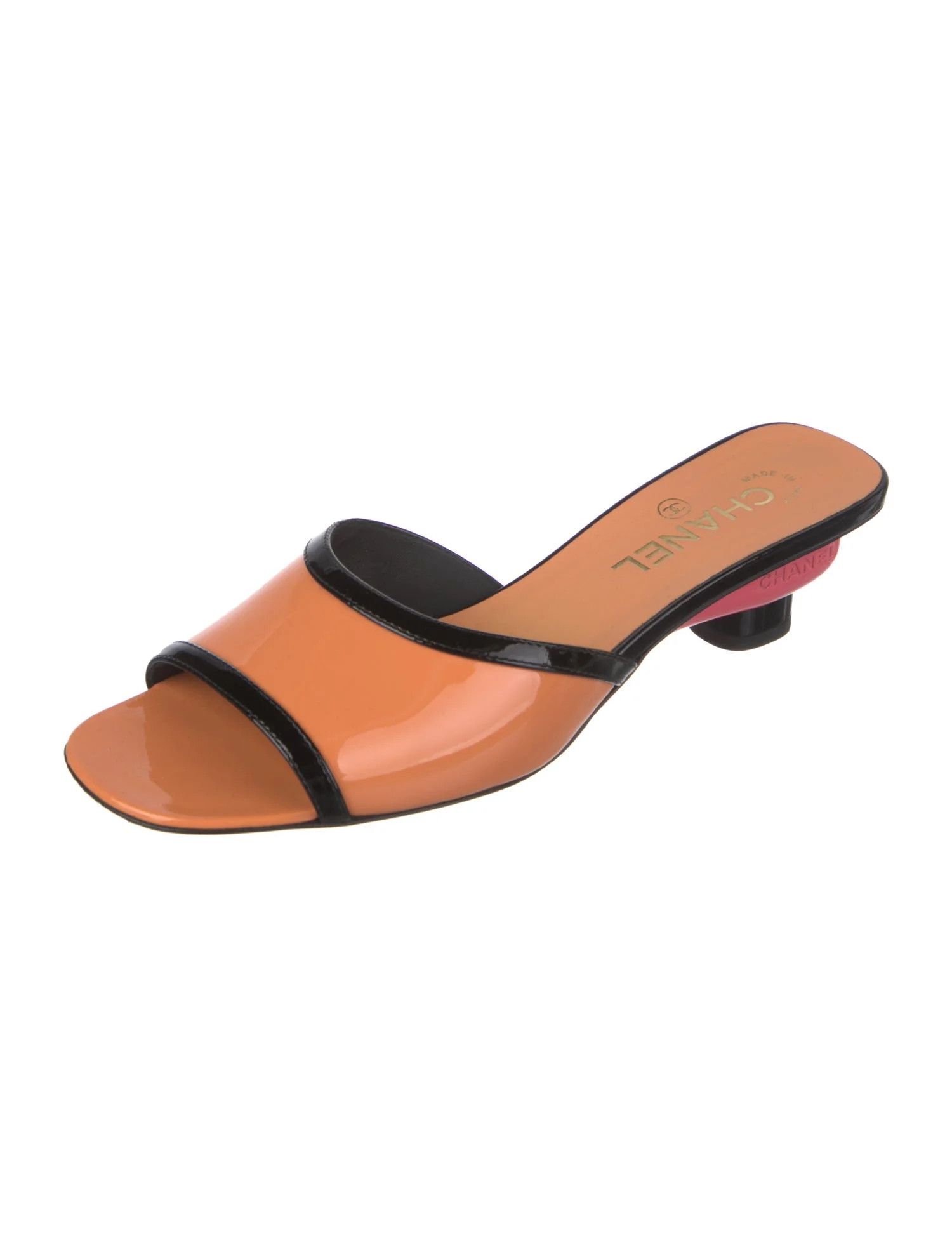 Chanel os11x0126 CC Slide Heels in Orange Size US 7 / IT 37 - 2 Thumbnail