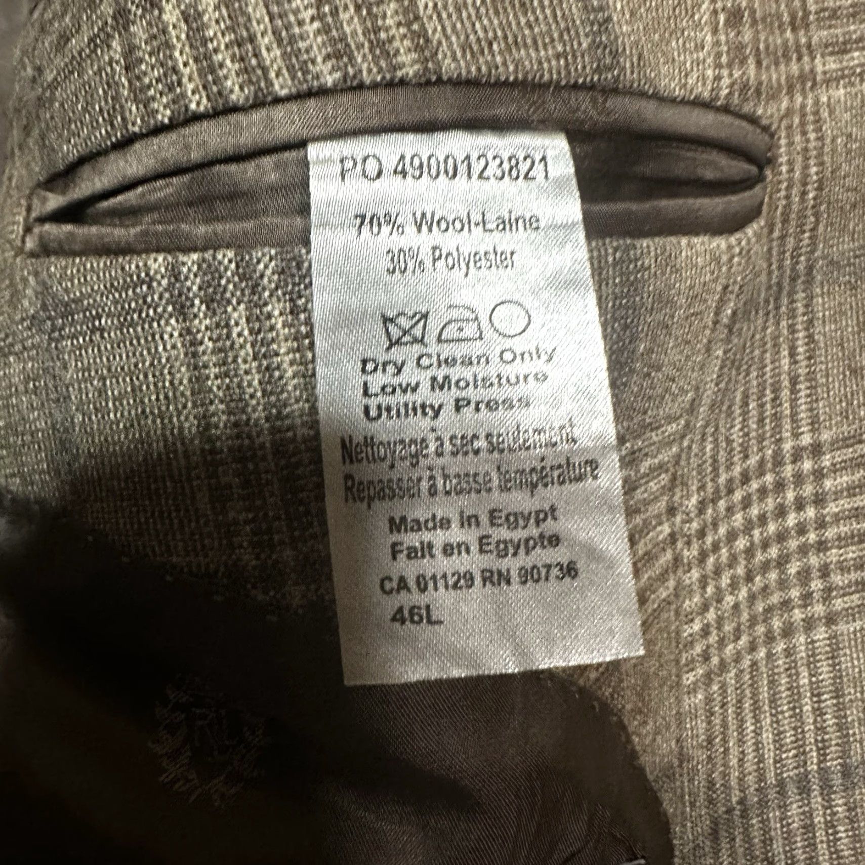Ralph Lauren Lauren Ralph Lauren Mens Sport Coat Blazer 46R Brown Plaid Wool Blend Casual Size 46R - 6 Thumbnail