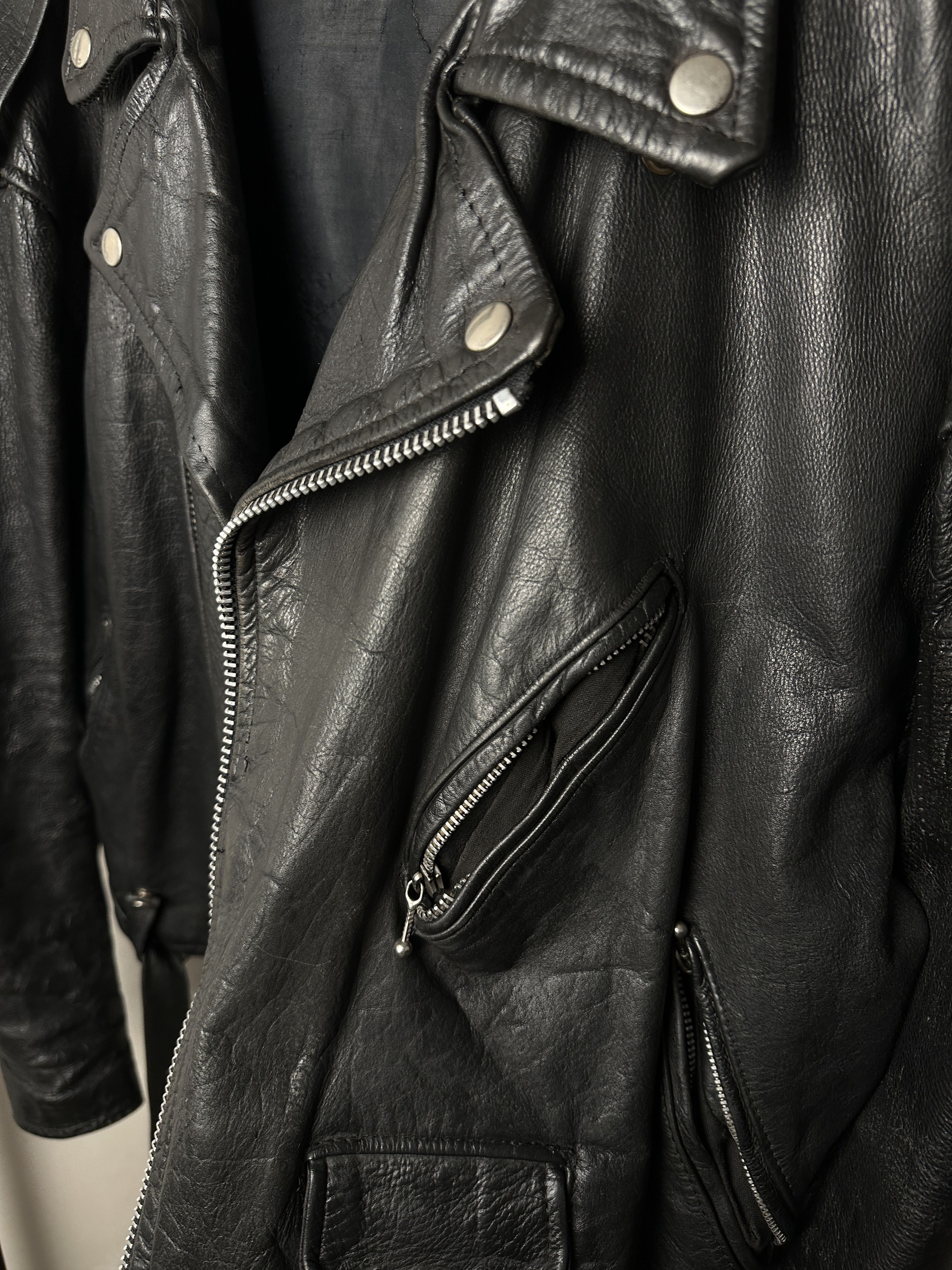 Genuine Leather Genuine Leather Bikers Black Jacket Customized Size US XL / EU 56 / 4 - 9 Thumbnail