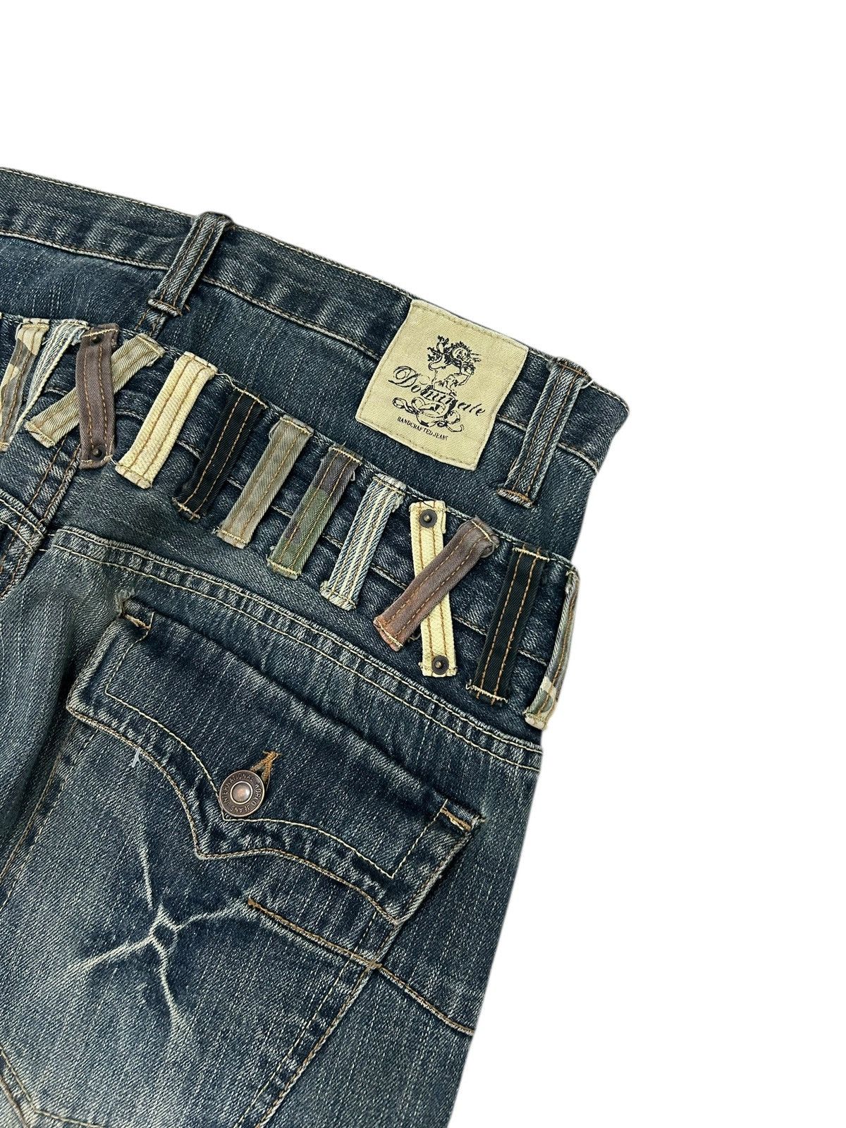 Le Grande Bleu (L.G.B.) Vintage Dominate Double Waist Mud Washed Whisker Clawn Mark Size US 33 - 17 Thumbnail