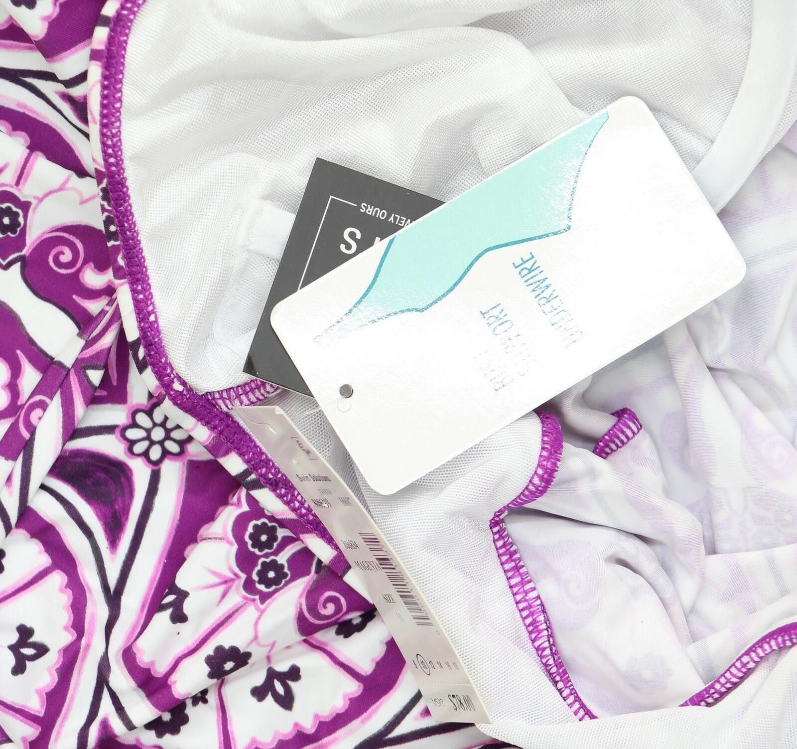 Other Nwt Swim Solutions Print Swim Top Magenta Purple / White 10 Size ONE SIZE - 4 Thumbnail