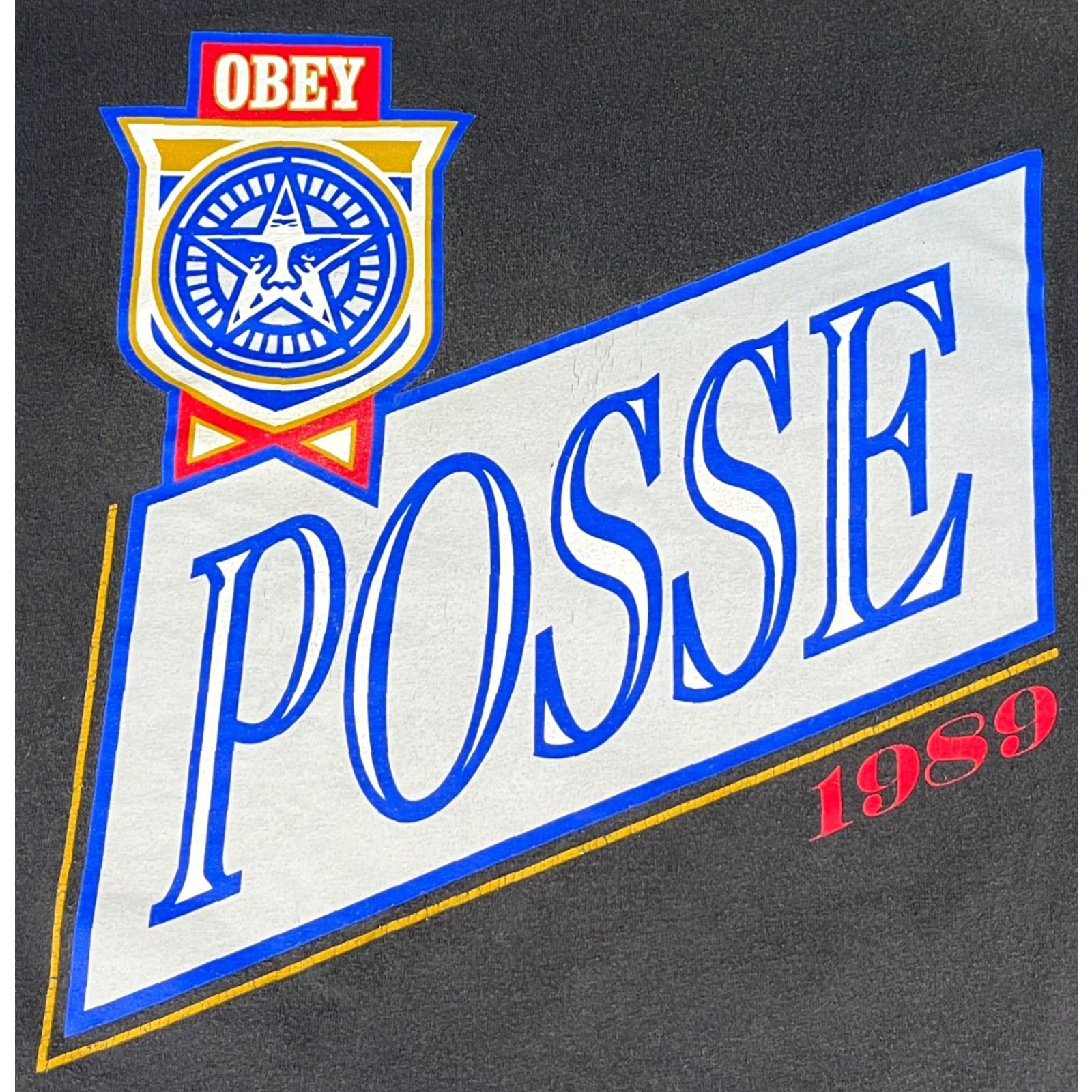 Obey VINTAGE OBEY T-Shirt Mens XL Black 1989 Posse 1989 Art Shirt Size US XL / EU 56 / 4 - 3 Thumbnail