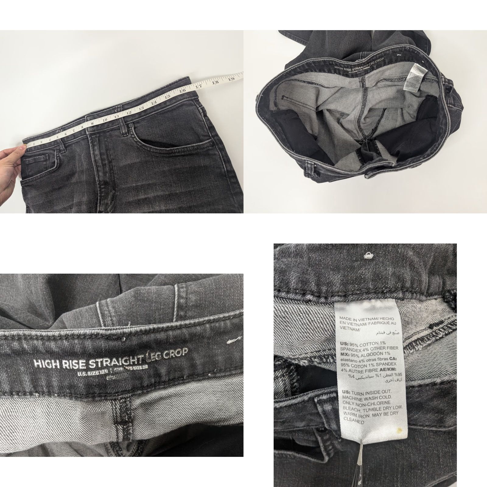 Vintage Chico's Jeans Main: Chico's High Rise Straight Leg Crop Charcoal Wash Size L Jeans Black Denim Women Regular 2 XS? Size 36" / US 14 / IT 50 - 8 Thumbnail