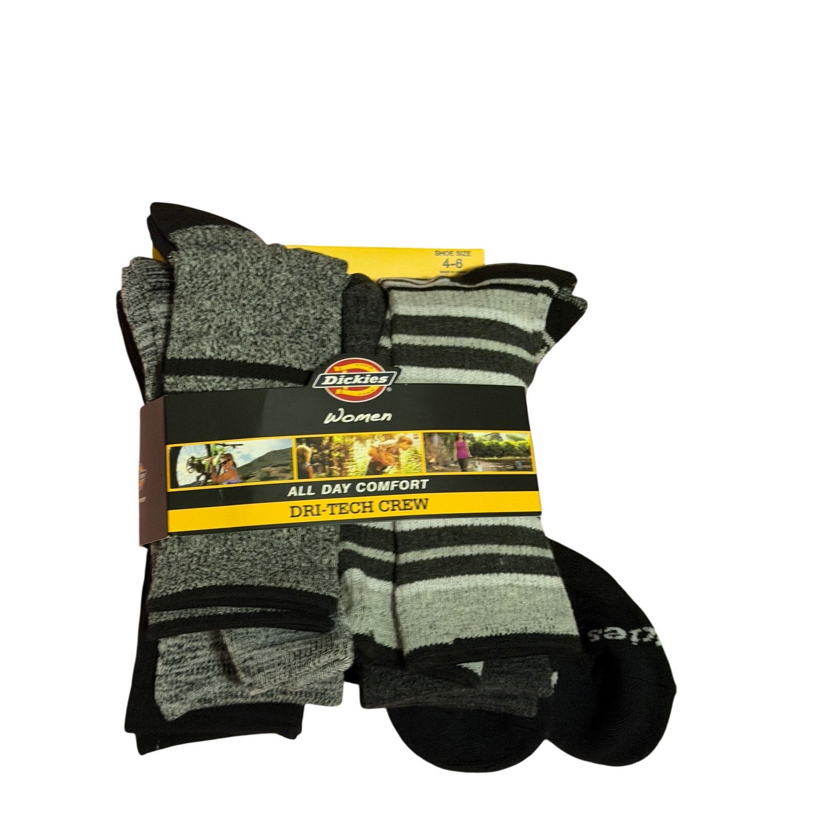 Dickies Dickies Black Gray Dri Tech Crew All Day Comfort Socks Size ONE SIZE - 4 Thumbnail