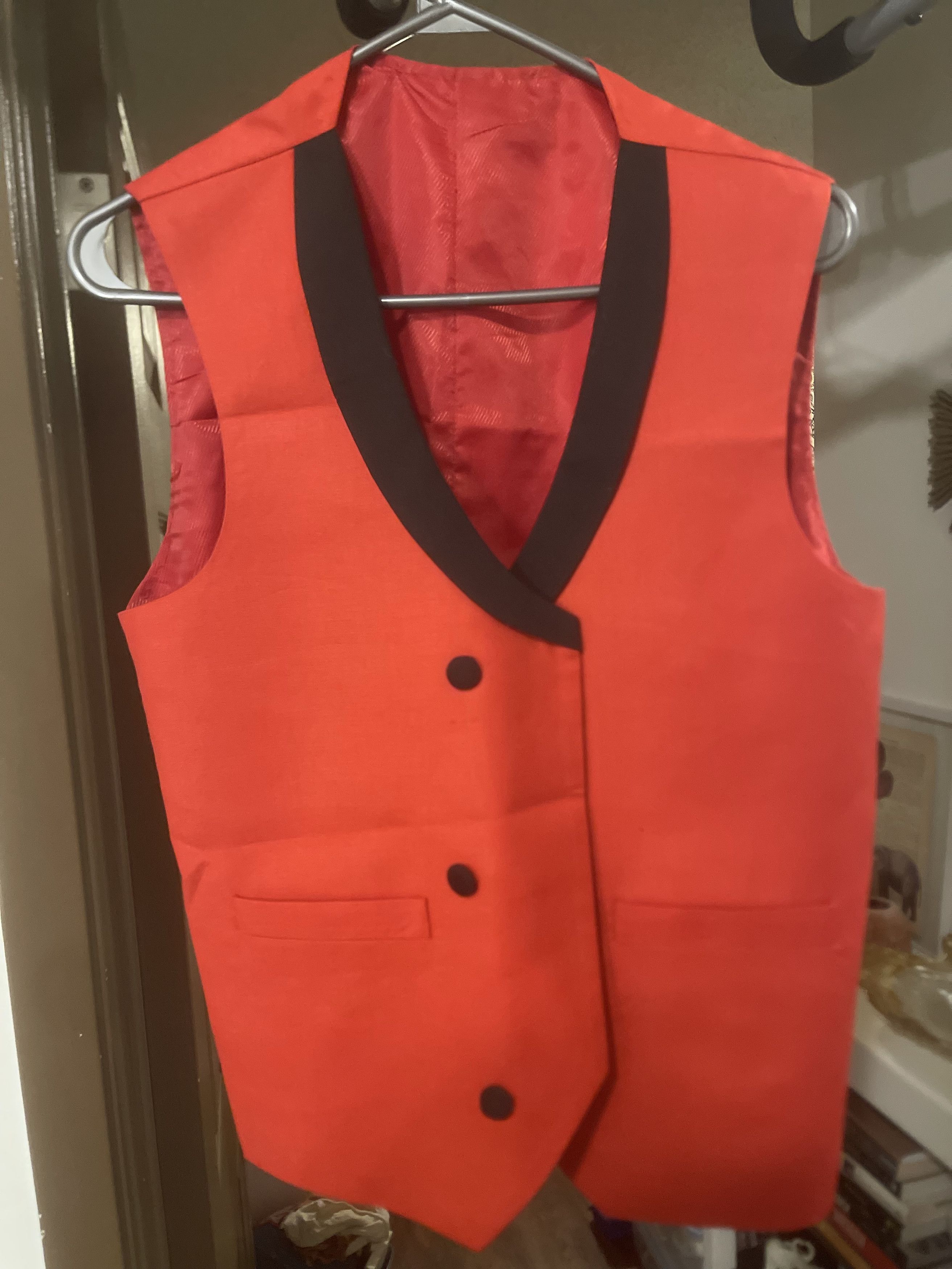 Other Custom Red Suit Jacket + Vest – Wedding / Prom / Formal Wear Size 36S - 4 Thumbnail