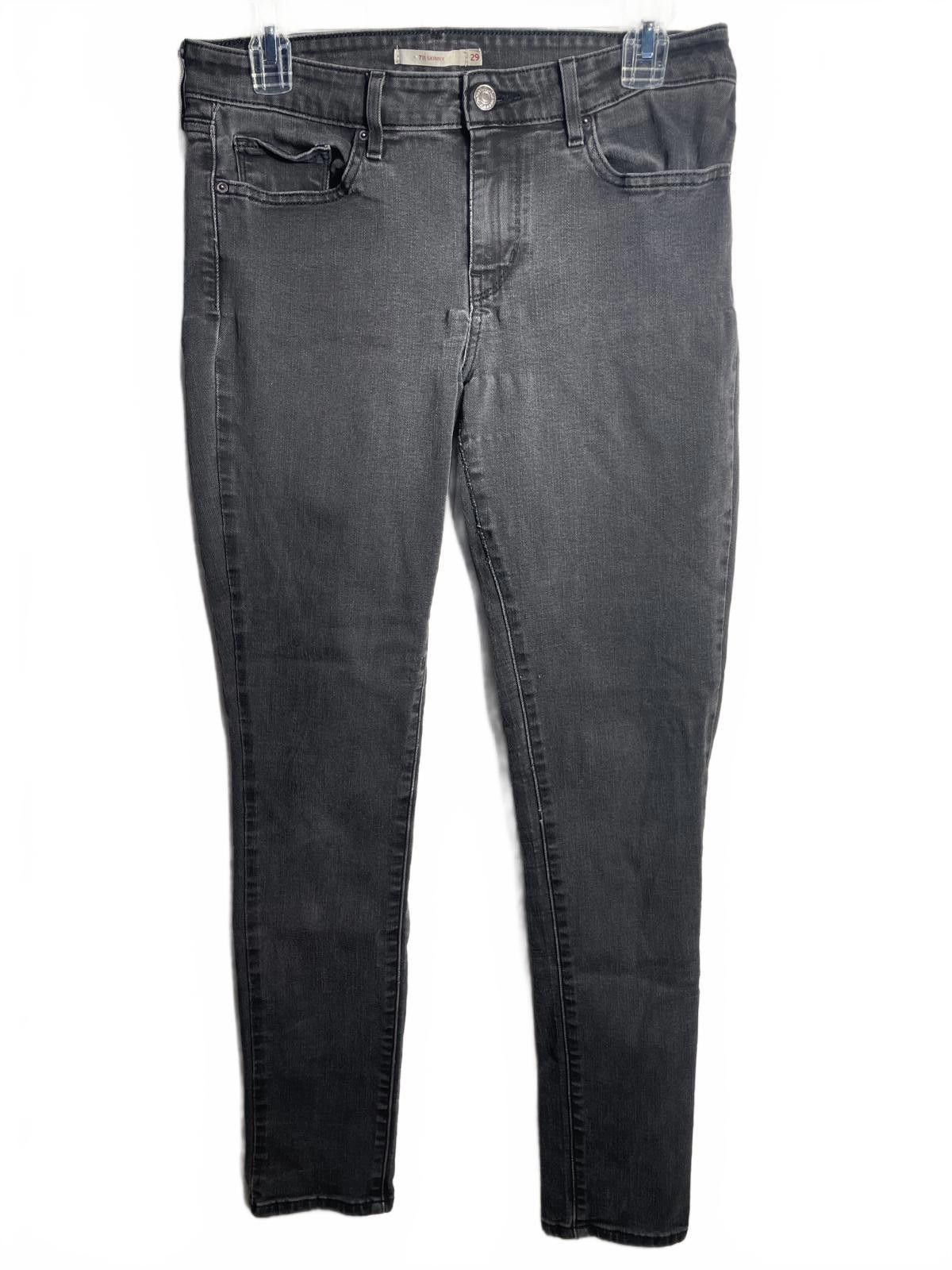 Levi's Levis Jeans 711 Women's 29 Black Pants Ankle Casual Grunge Size 29" - 6 Thumbnail