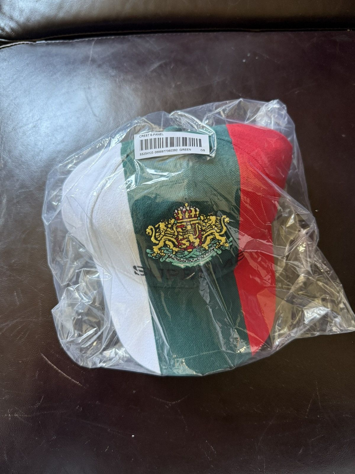 Supreme Supreme CREST 6-PANEL Embroidered Logo Red White Green Hat Size ONE SIZE - 4 Thumbnail