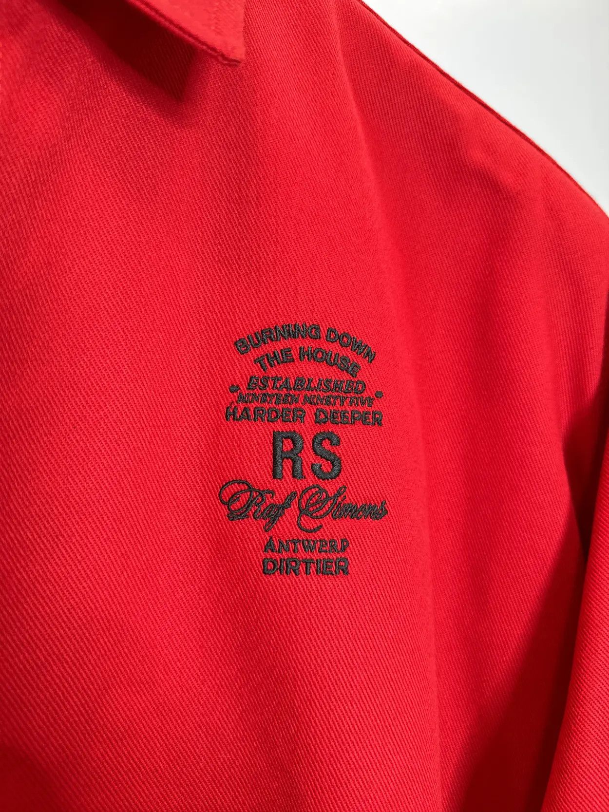 Raf Simons Men's Raf Simons Red Oversized Denim Shirt Size US L / EU 52-54 / 3 - 4 Thumbnail
