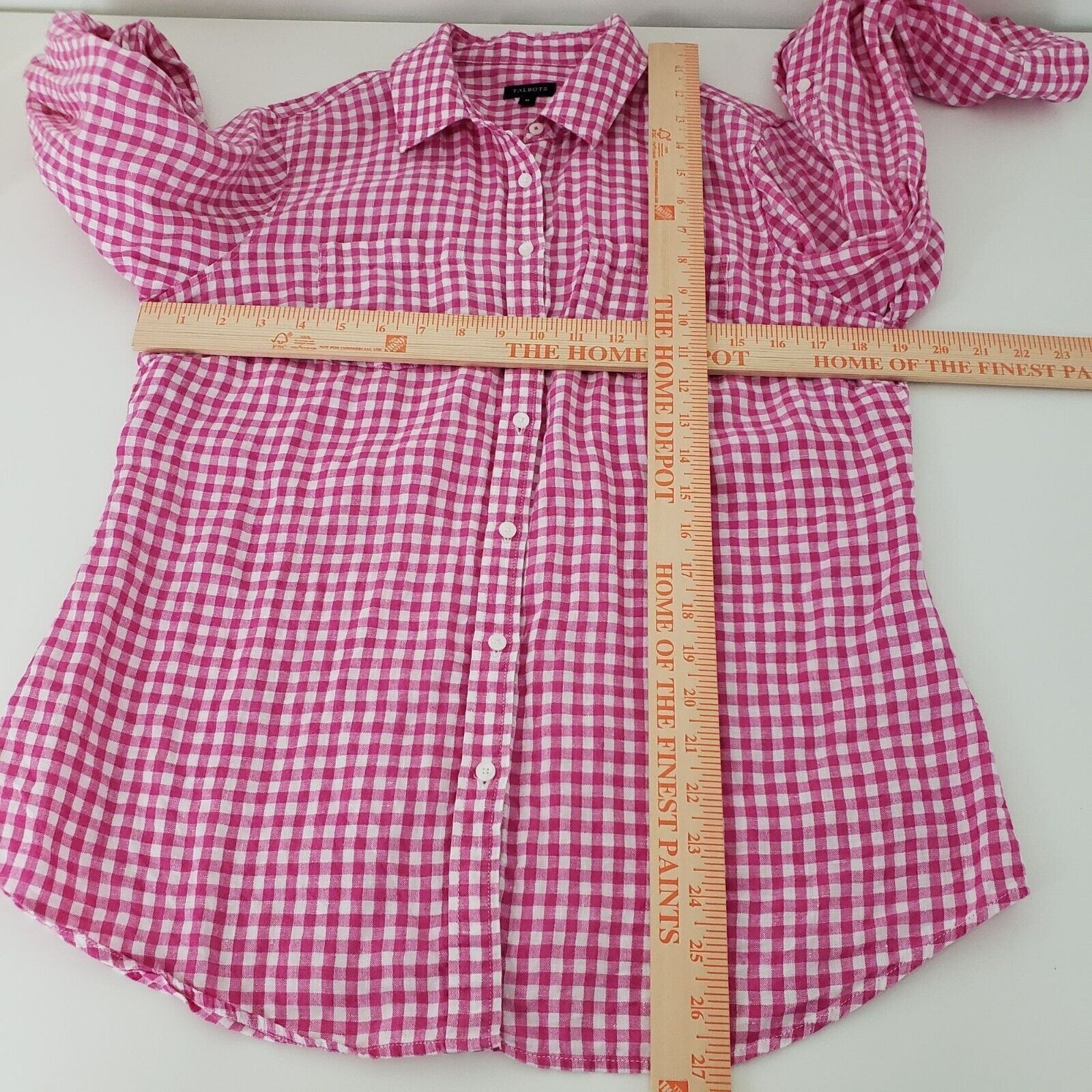 Talbots Talbots 100% Linen Gingham Check Shirt Womens Size Medium Size M / US 6-8 / IT 42-44 - 9 Thumbnail