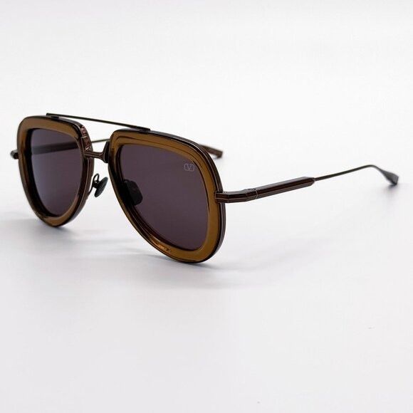 Valentino NEW VALENTINO SUNGLASSES VLS-129D BROWN MEN AVIATOR EYEWEAR Size ONE SIZE - 4 Thumbnail
